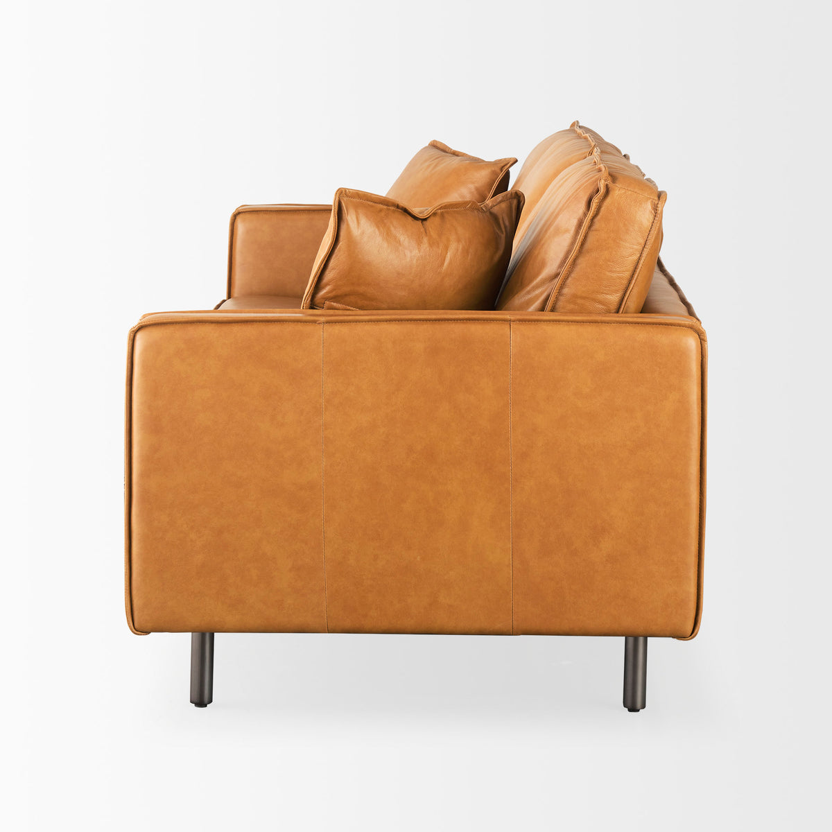 D'Arcy 88.0L x 37.0W x 34.0H Tan Leather Sofa-Sofa & Sectionals-DECOROLALA