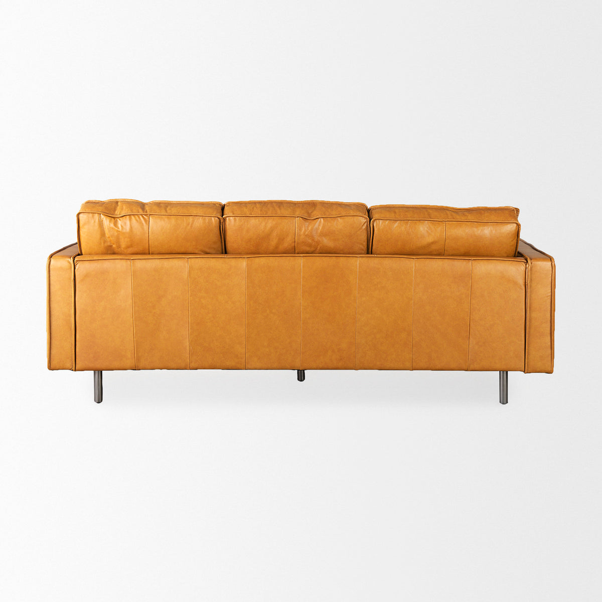 D'Arcy 88.0L x 37.0W x 34.0H Tan Leather Sofa-Sofa & Sectionals-DECOROLALA