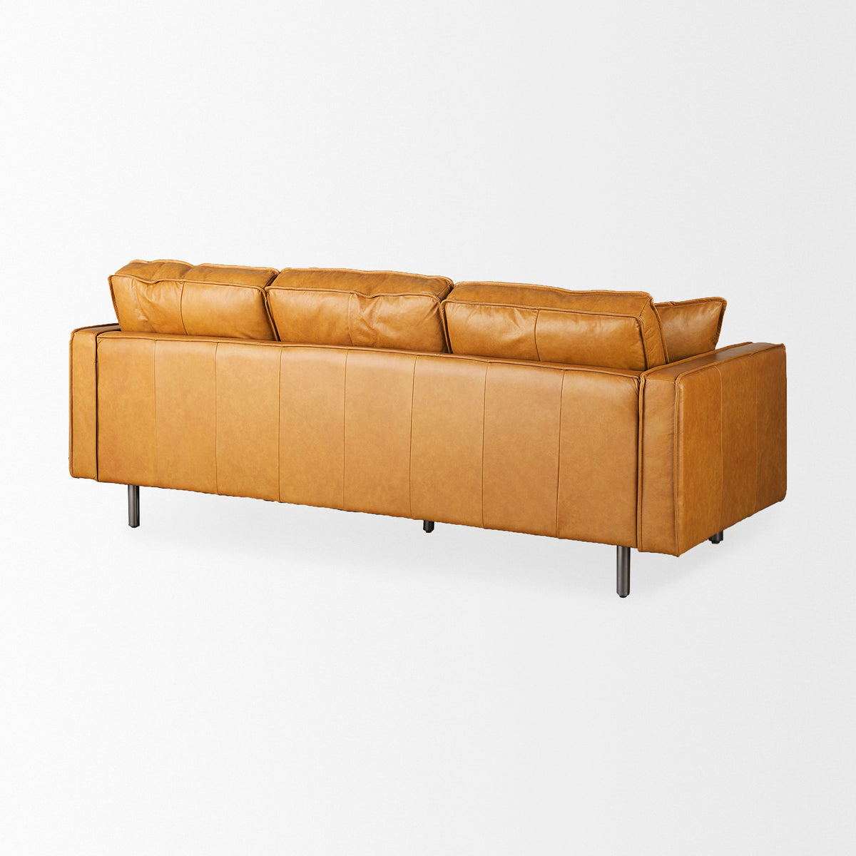 D'Arcy 88.0L x 37.0W x 34.0H Tan Leather Sofa-Sofa & Sectionals-DECOROLALA