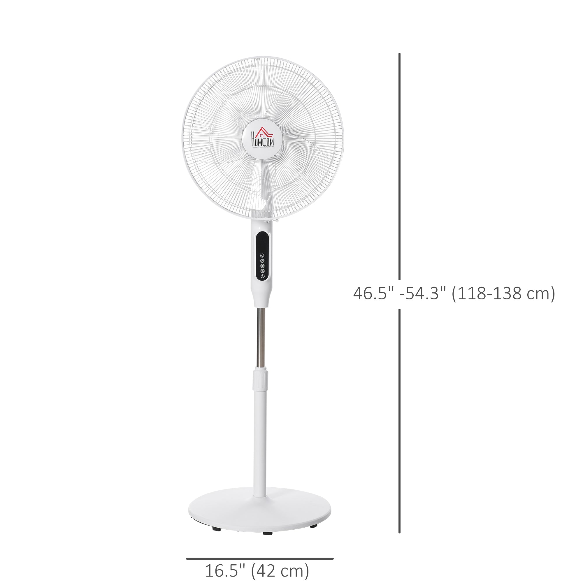 Ventilateur sur pied oscillant Aosom avec télécommande – Blanc, 54" de hauteur