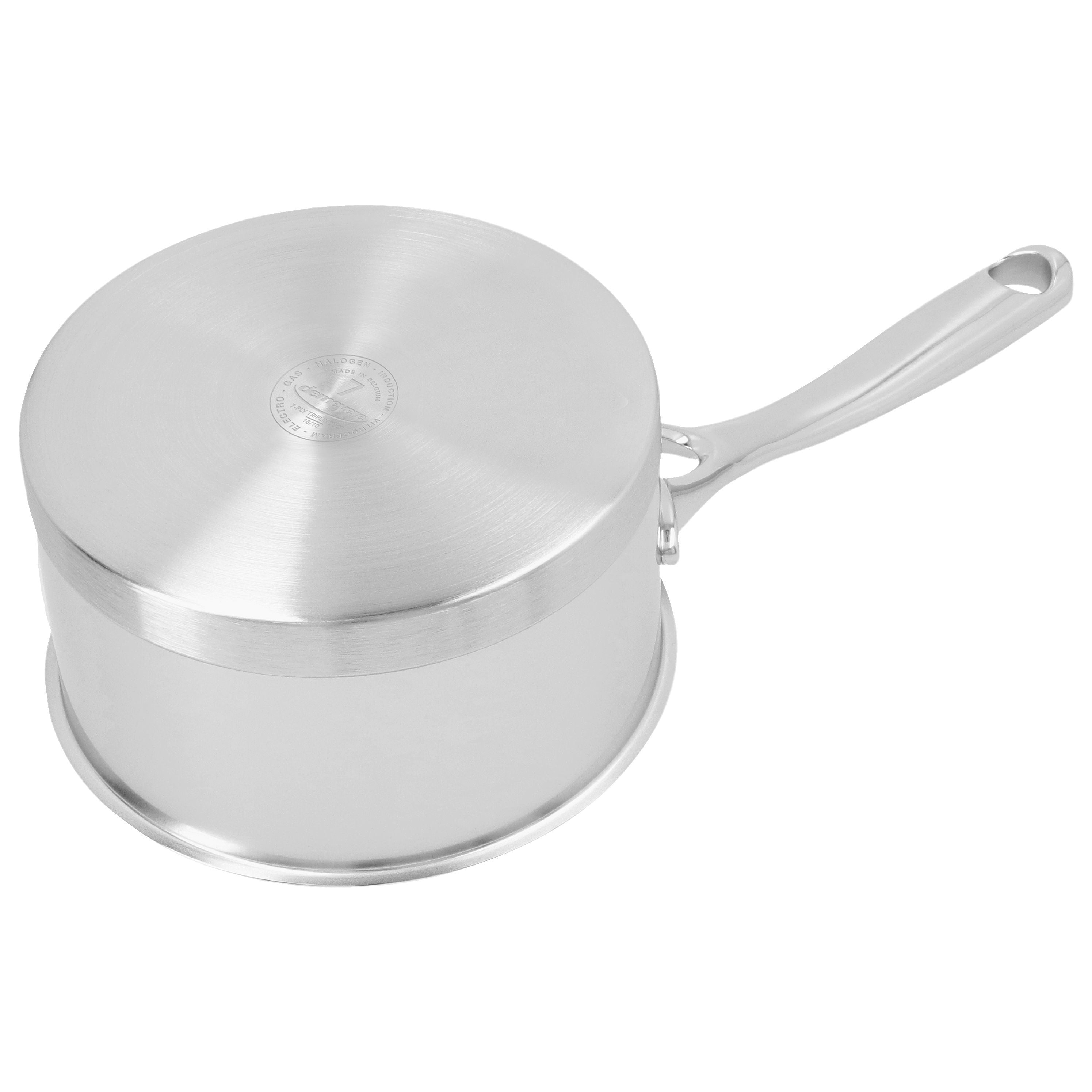 DEMEYERE Atlantis 7 1 L 18/10 Stainless Steel Round Sauce Pan With Lid, Silver-Saucepan-DECOROLALA