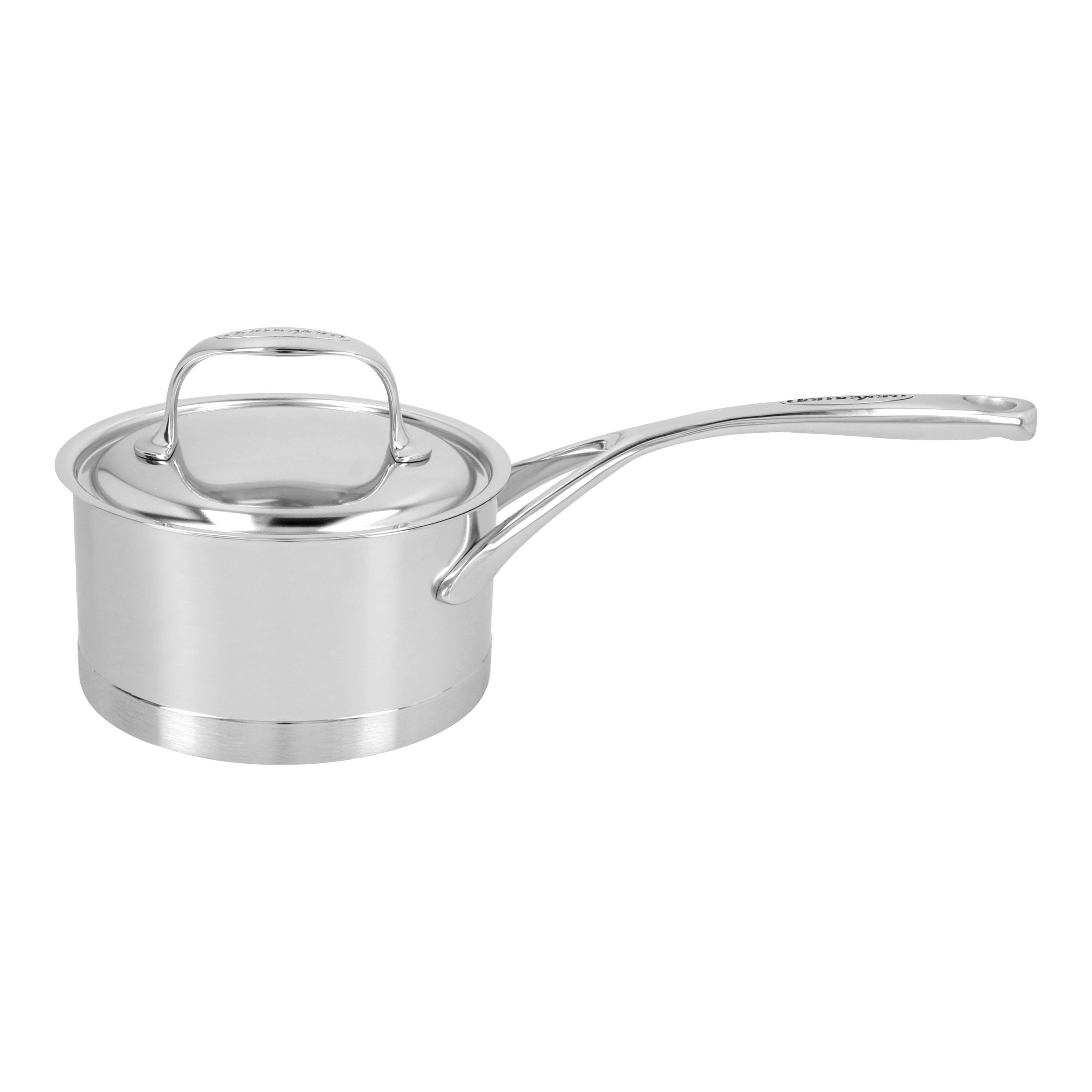 DEMEYERE Atlantis 7 1 L 18/10 Stainless Steel Round Sauce Pan With Lid, Silver-Saucepan-DECOROLALA