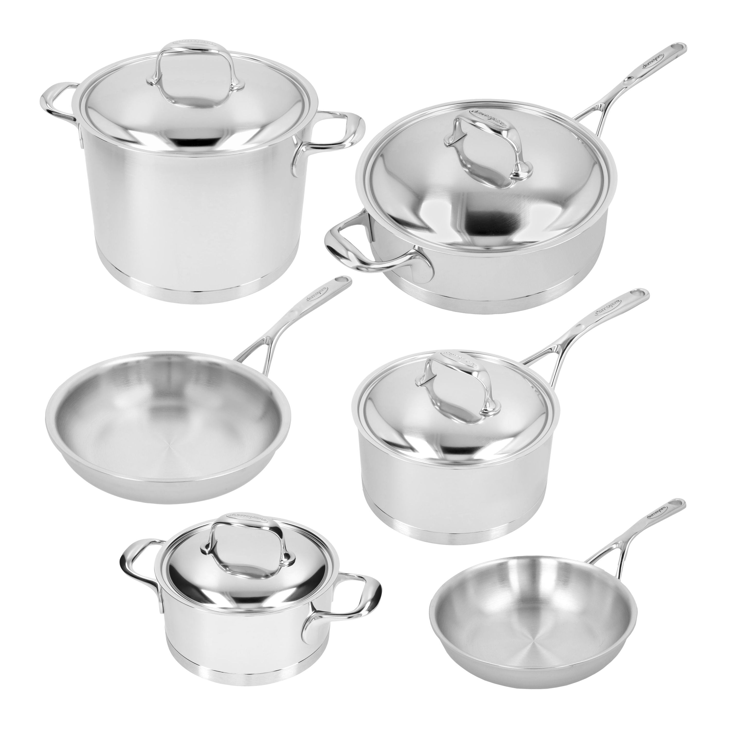DEMEYERE Atlantis 7 10 Piece 18/10 Stainless Steel Cookware Set-Cookware Set-DECOROLALA