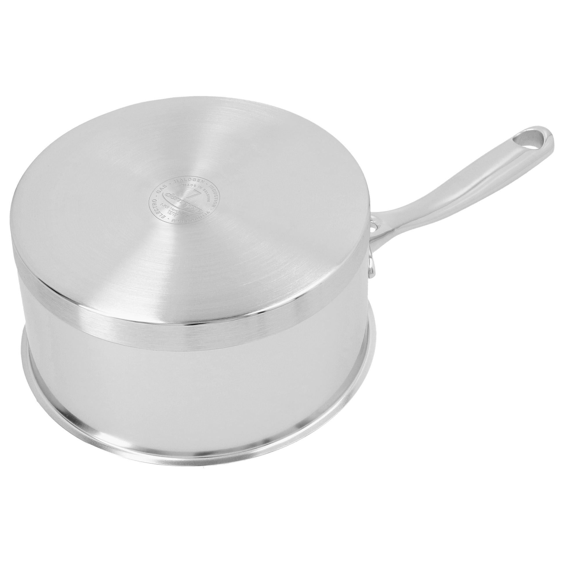 DEMEYERE Atlantis 7 1.5 L 18/10 Stainless Steel Round Sauce Pan With Lid, Silver-Saucepan-DECOROLALA