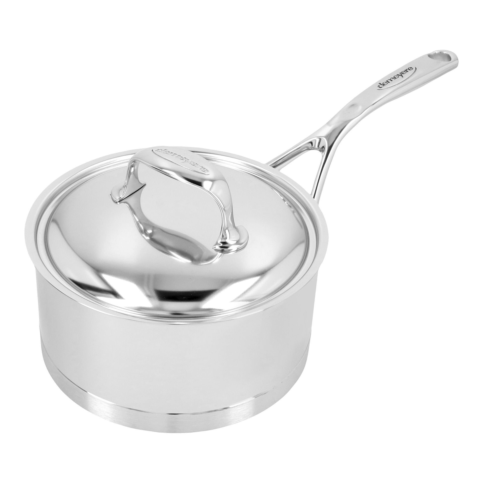 DEMEYERE Atlantis 7 2.2 L 18/10 Stainless Steel Round Sauce Pan With Lid, Silver-Saucepan-DECOROLALA