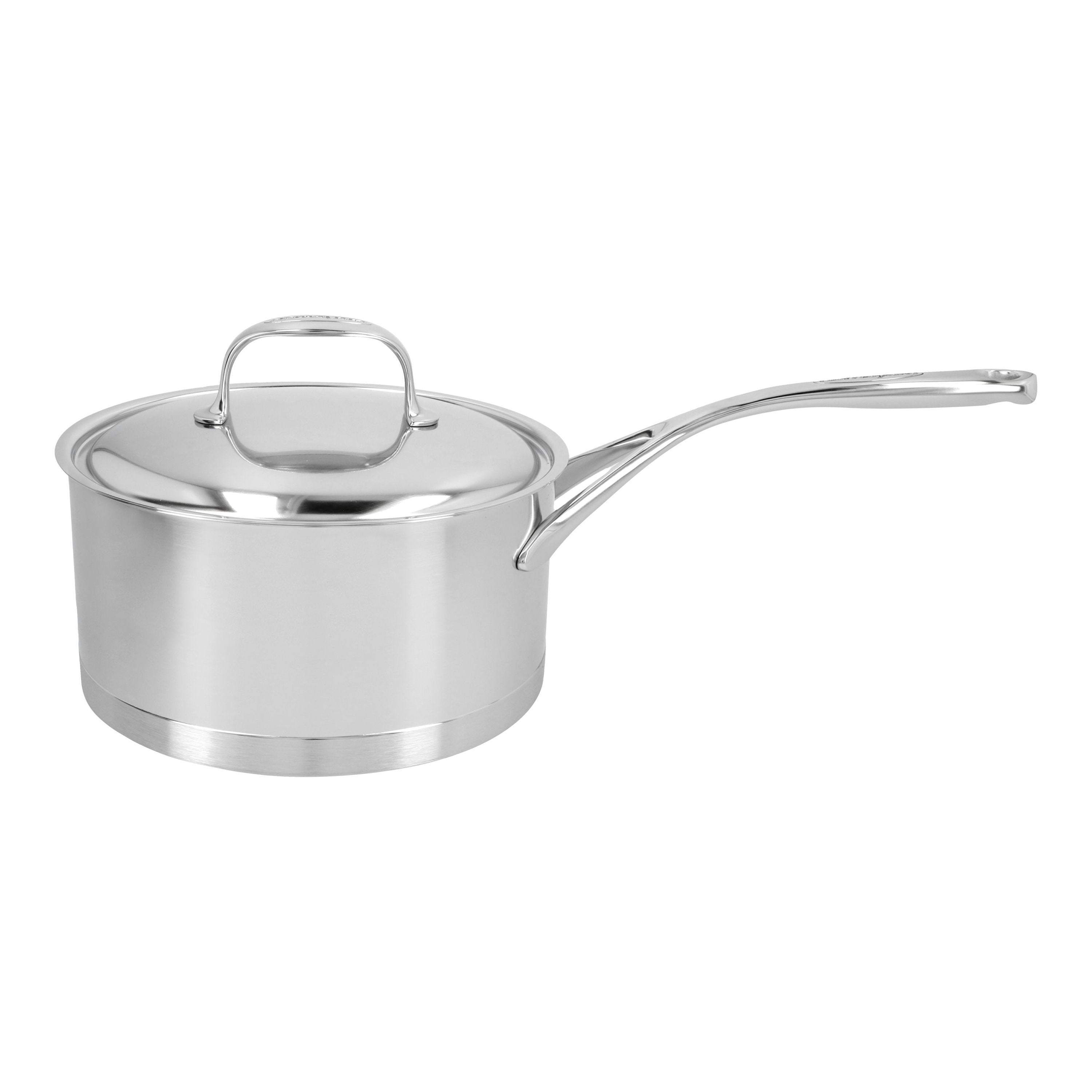 DEMEYERE Atlantis 7 3 L 18/10 Stainless Steel Round Sauce Pan With Lid, Silver-Saucepan-DECOROLALA