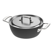 DEMEYERE Black 5 3.25 L 18/10 Stainless Steel Round Saucier And Sauteuse, Silver-Black-Saucepan-DECOROLALA