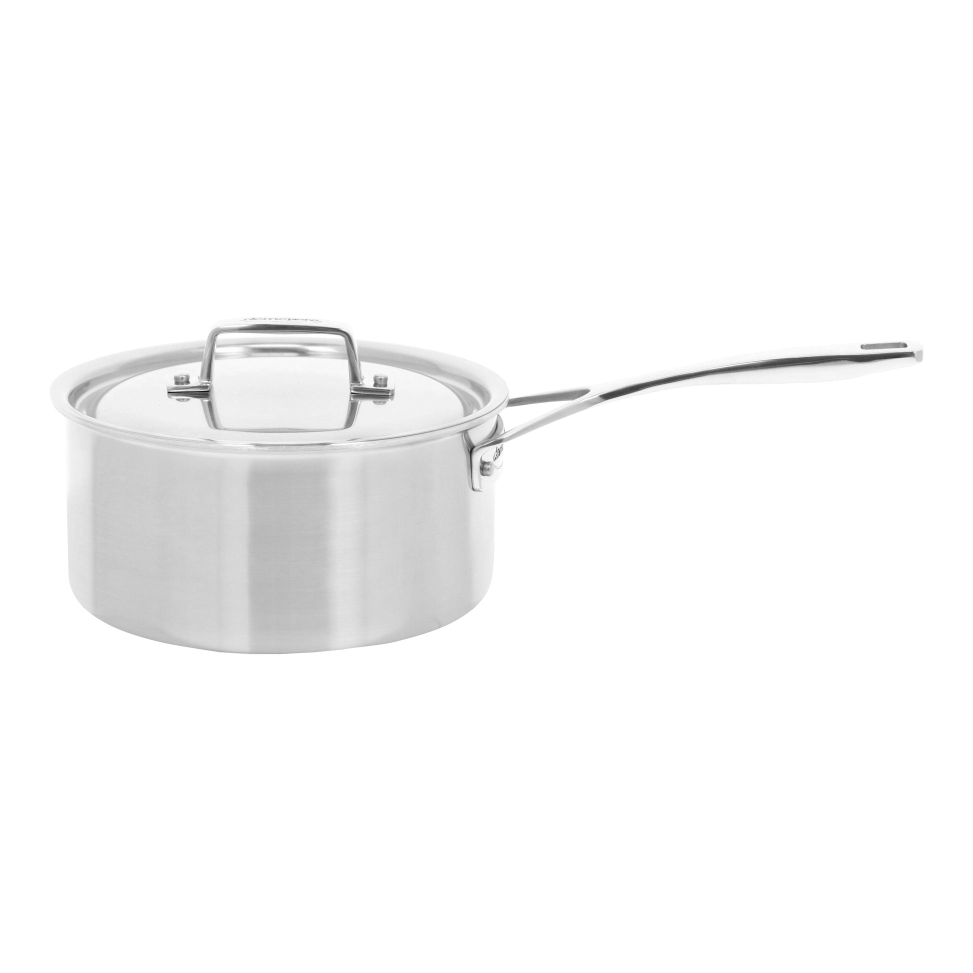 DEMEYERE Essential 5 1.4 L 18/10 Stainless Steel Round Sauce Pan, Silver-Cookware-DECOROLALA