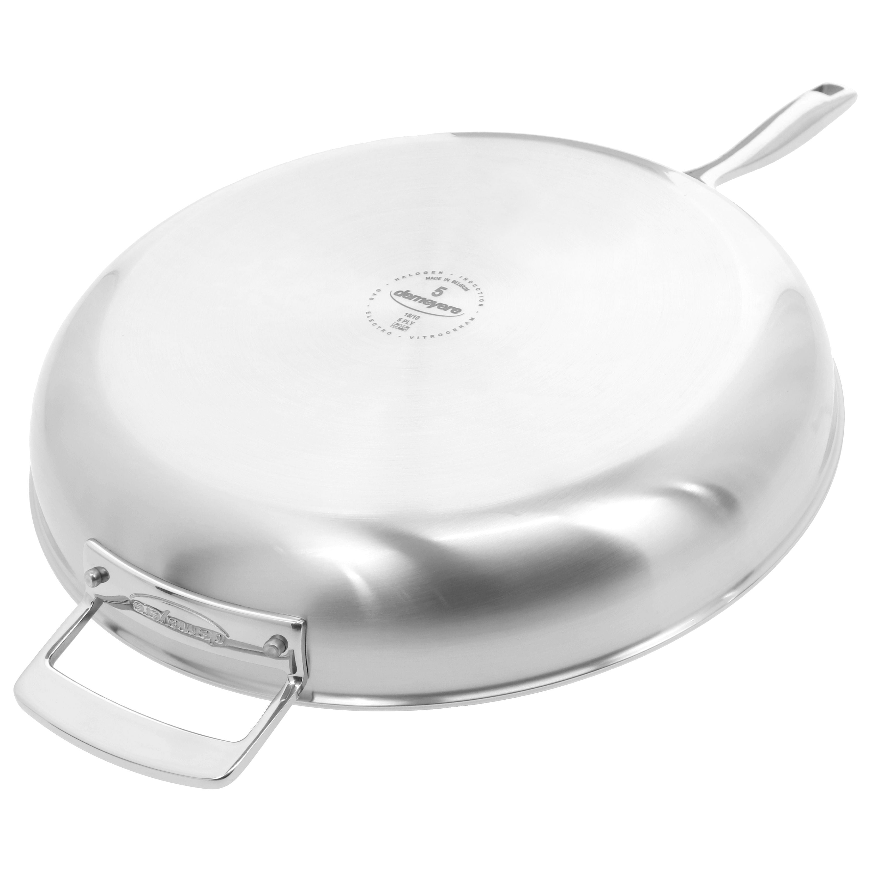 DEMEYERE Essential 5 32 cm / 12.5 inch 18/10 Stainless Steel Frying Pan With Lid-Frying Pan-DECOROLALA
