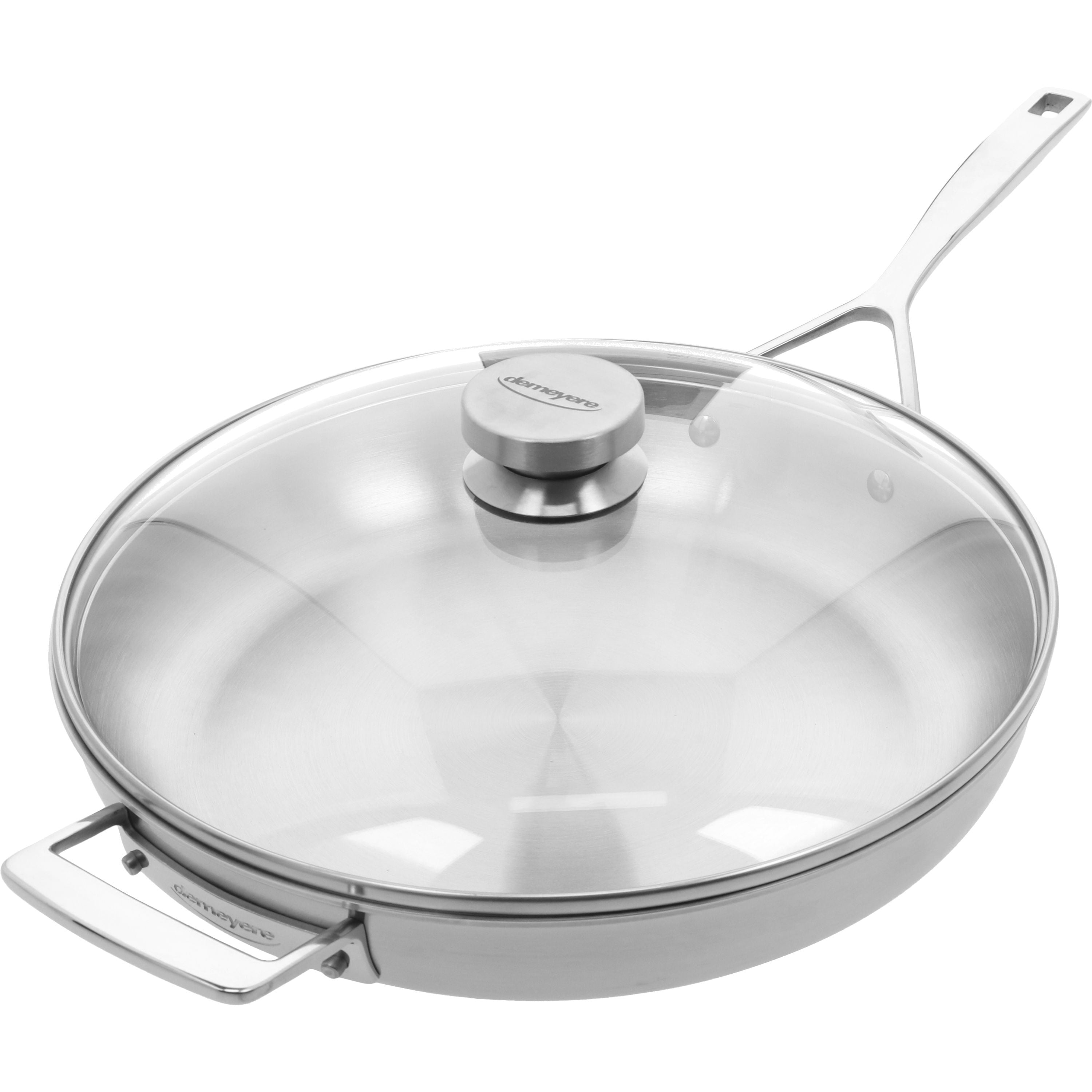 DEMEYERE Essential 5 32 cm / 12.5 inch 18/10 Stainless Steel Frying Pan With Lid-Frying Pan-DECOROLALA