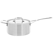 DEMEYERE Essential 5 3.8 L 18/10 Stainless Steel Round Sauce Pan With Lid 4Qt, Silver-Frying Pan-DECOROLALA