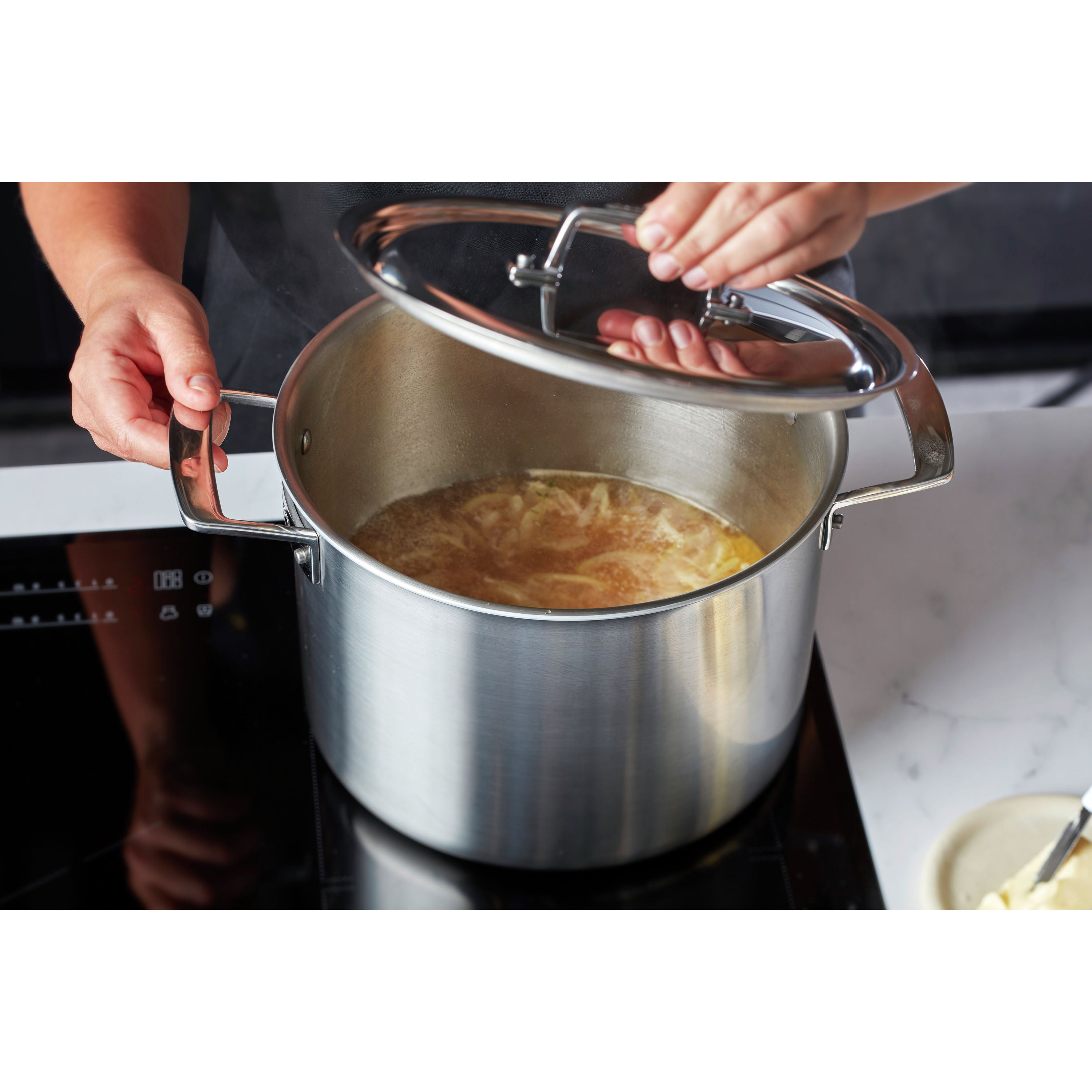 DEMEYERE Essential 5 7.5 L 18/10 Stainless Steel Stock Pot-Stock Pot-DECOROLALA