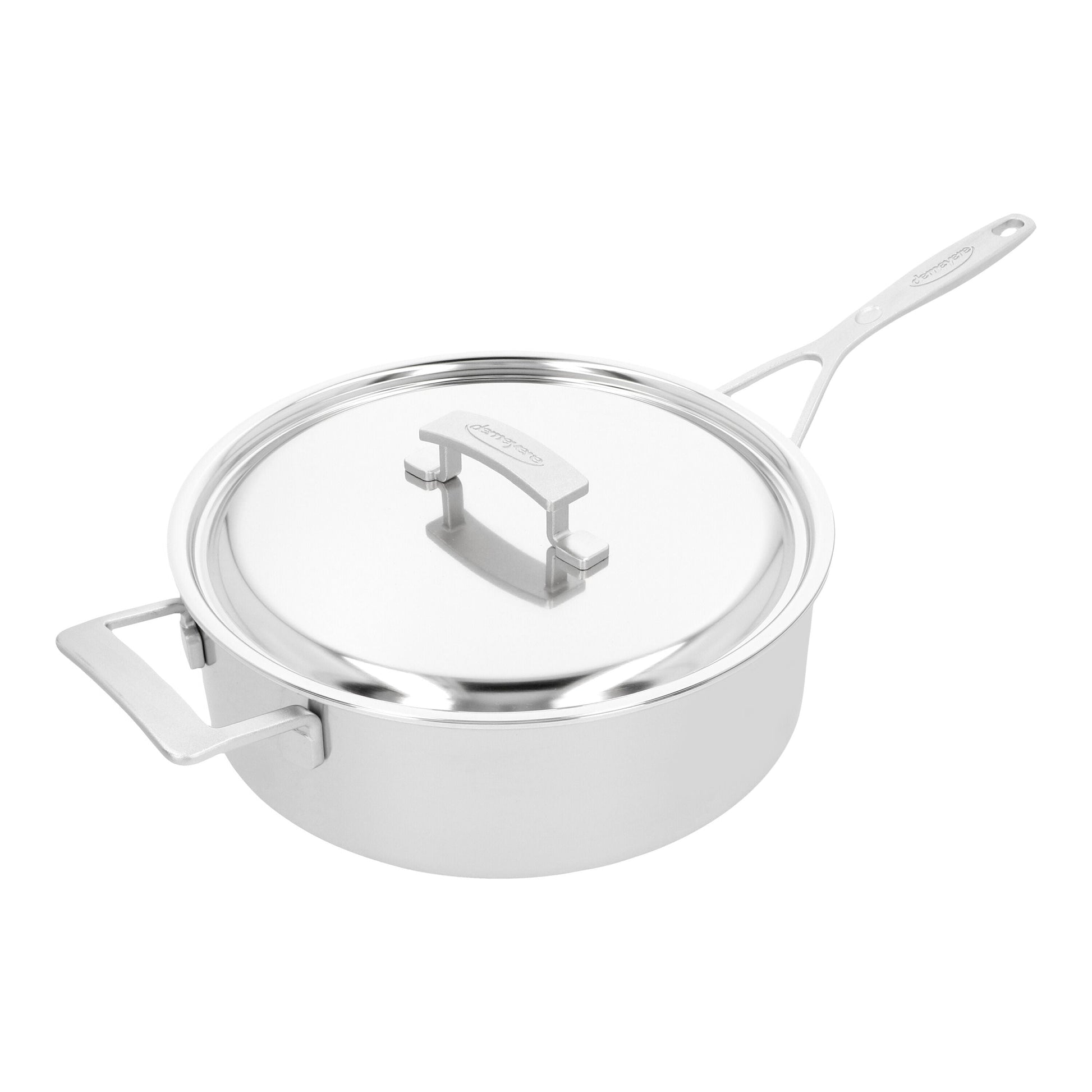 DEMEYERE Industry 5 28 cm 18/10 Stainless Steel Saute Pan With Lid-Saucepan-DECOROLALA