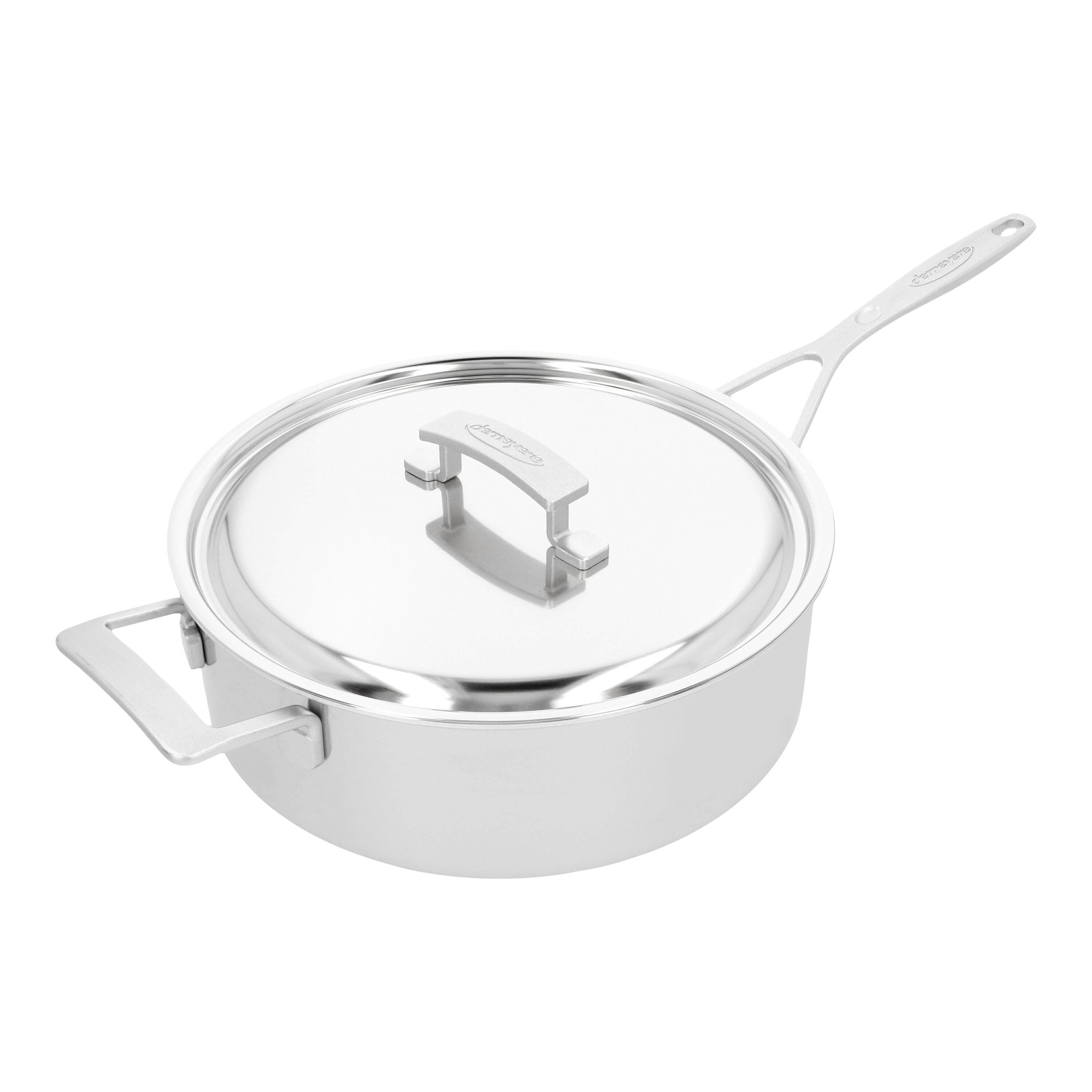 DEMEYERE Industry 5 28 cm 18/10 Stainless Steel Saute Pan With Lid-Saucepan-DECOROLALA