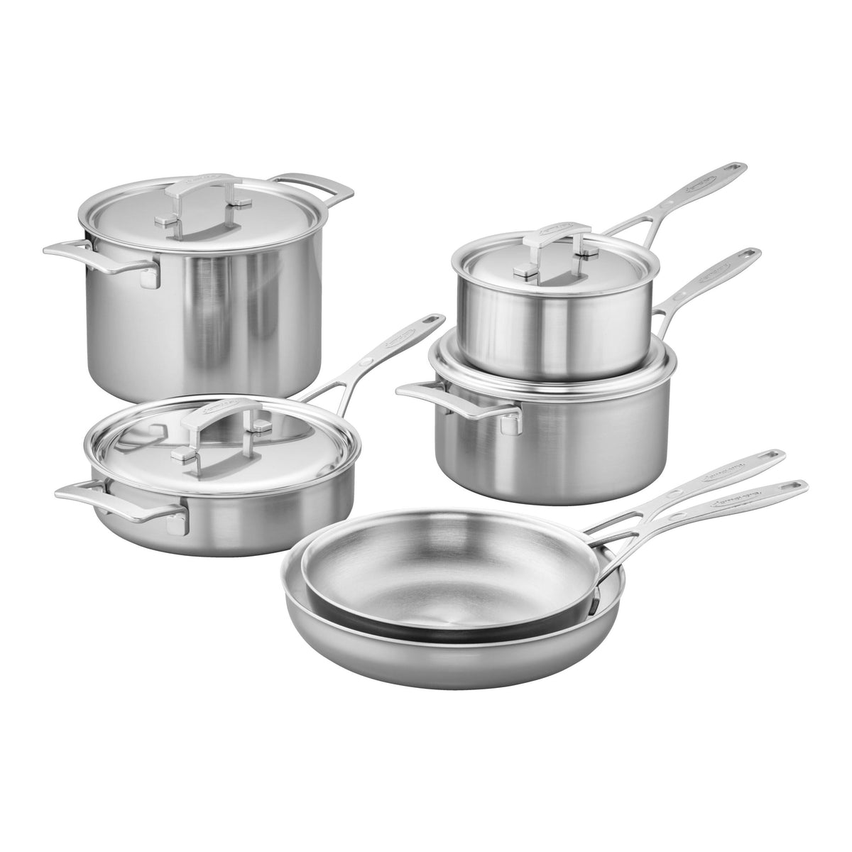 DEMEYERE Industry 5-Ply 10-Pc Stainless Steel Cookware Set-Cookware Sets-DECOROLALA
