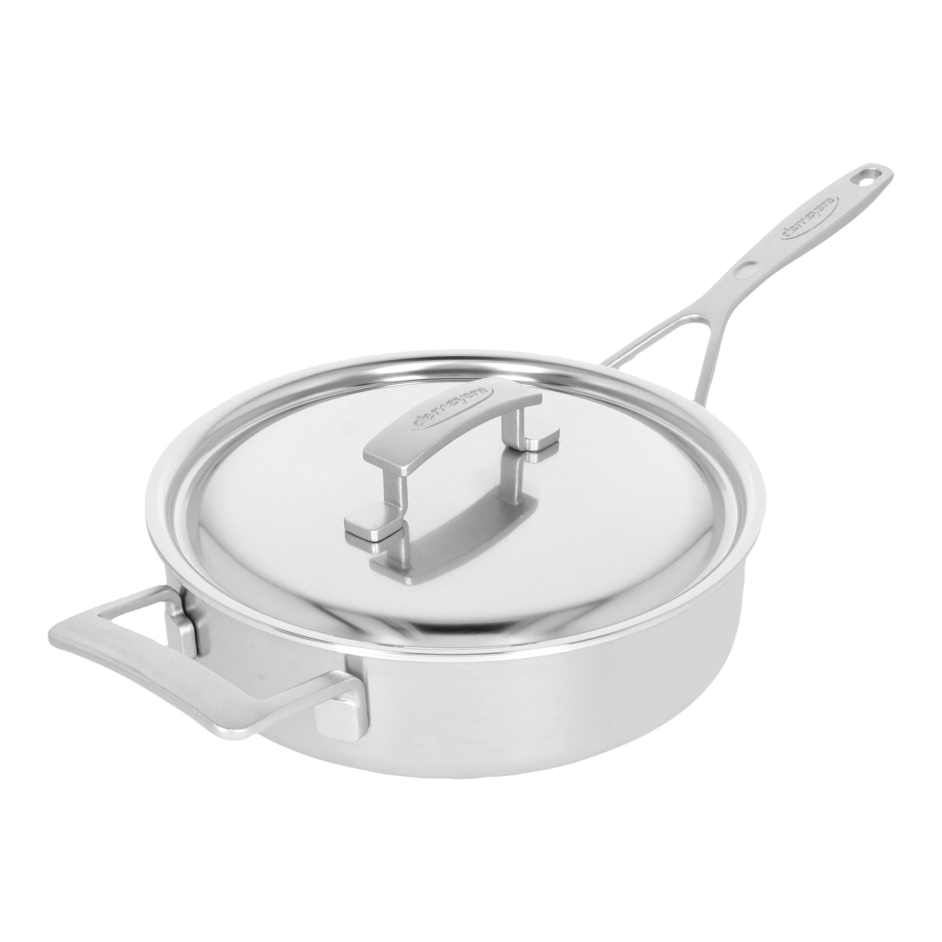 DEMEYERE Industry 5-Ply 3-qt Stainless Steel Saute Pan with Handle Helper-Saucepan-DECOROLALA