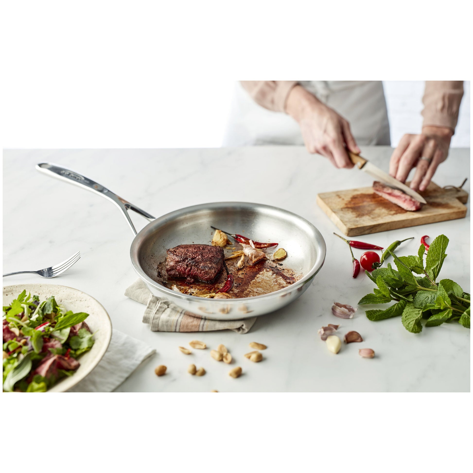 DEMEYERE Proline 7 24 cm / 9 inch 18/10 Stainless Steel Frying Pan-Frying Pan-DECOROLALA