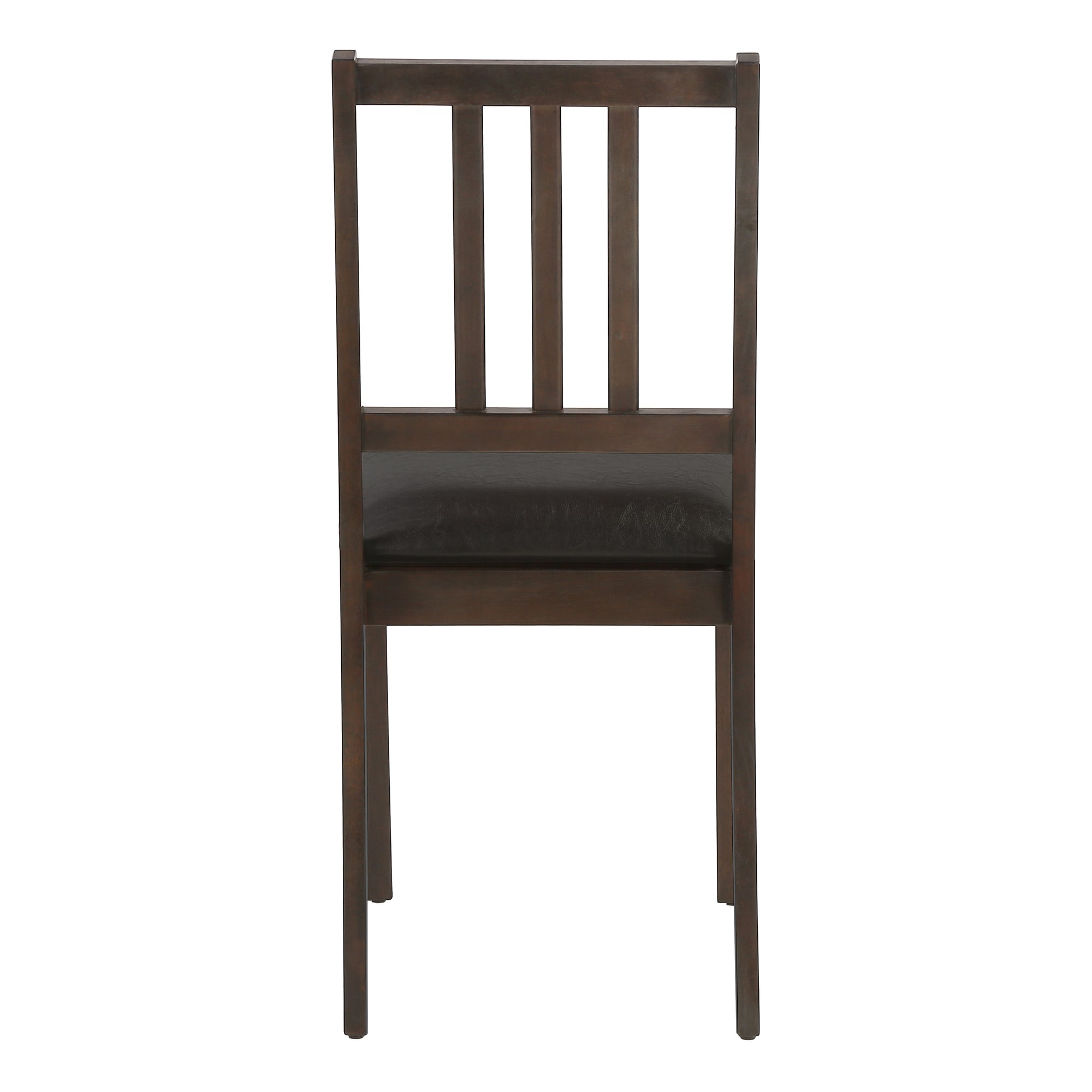 DINING CHAIR - 2PCS / 36"H ESPRESSO / DARK BROWN PU SEAT-Dining Chair-DECOROLALA