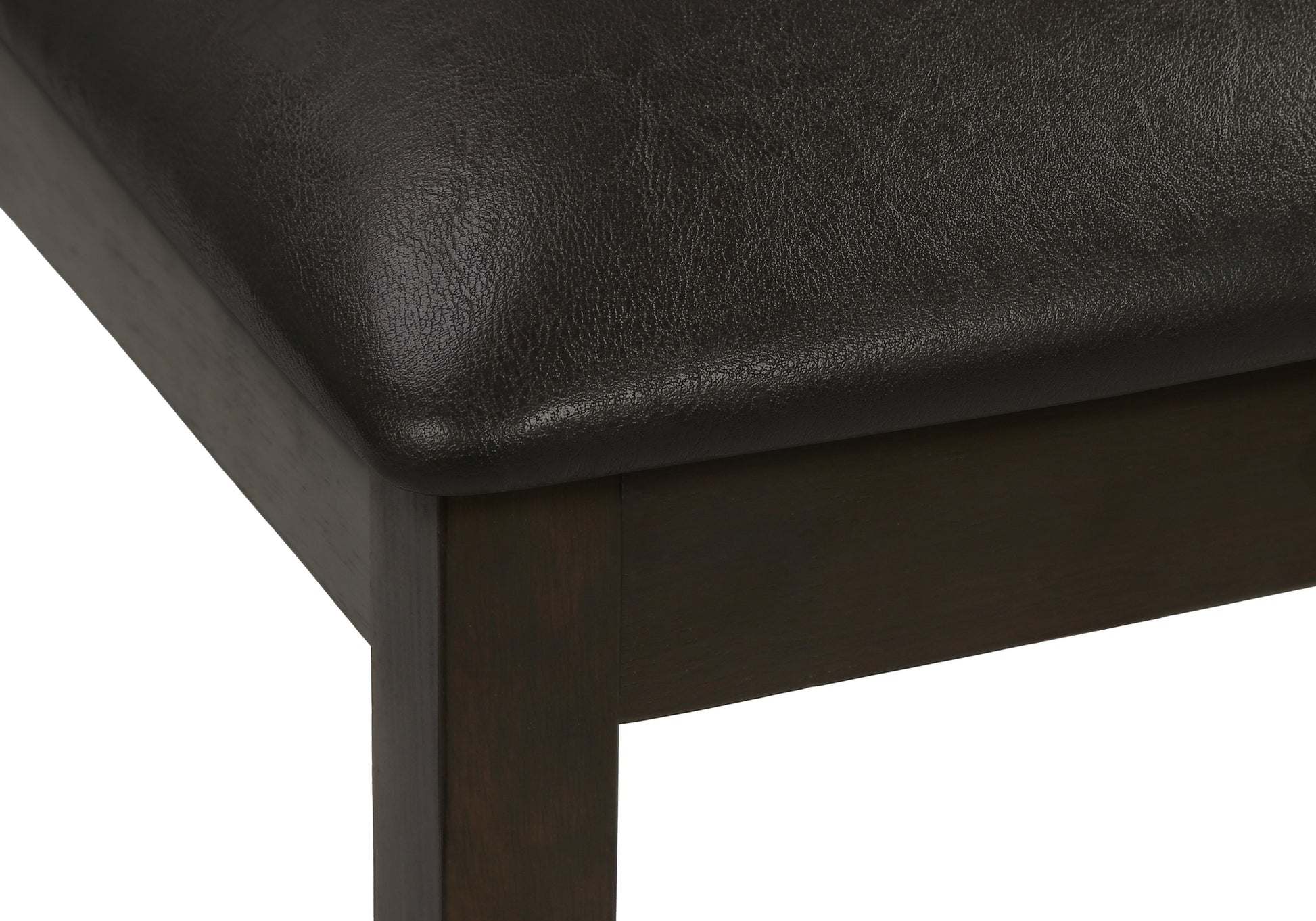 DINING CHAIR - 2PCS / 36"H ESPRESSO / DARK BROWN PU SEAT-Dining Chair-DECOROLALA