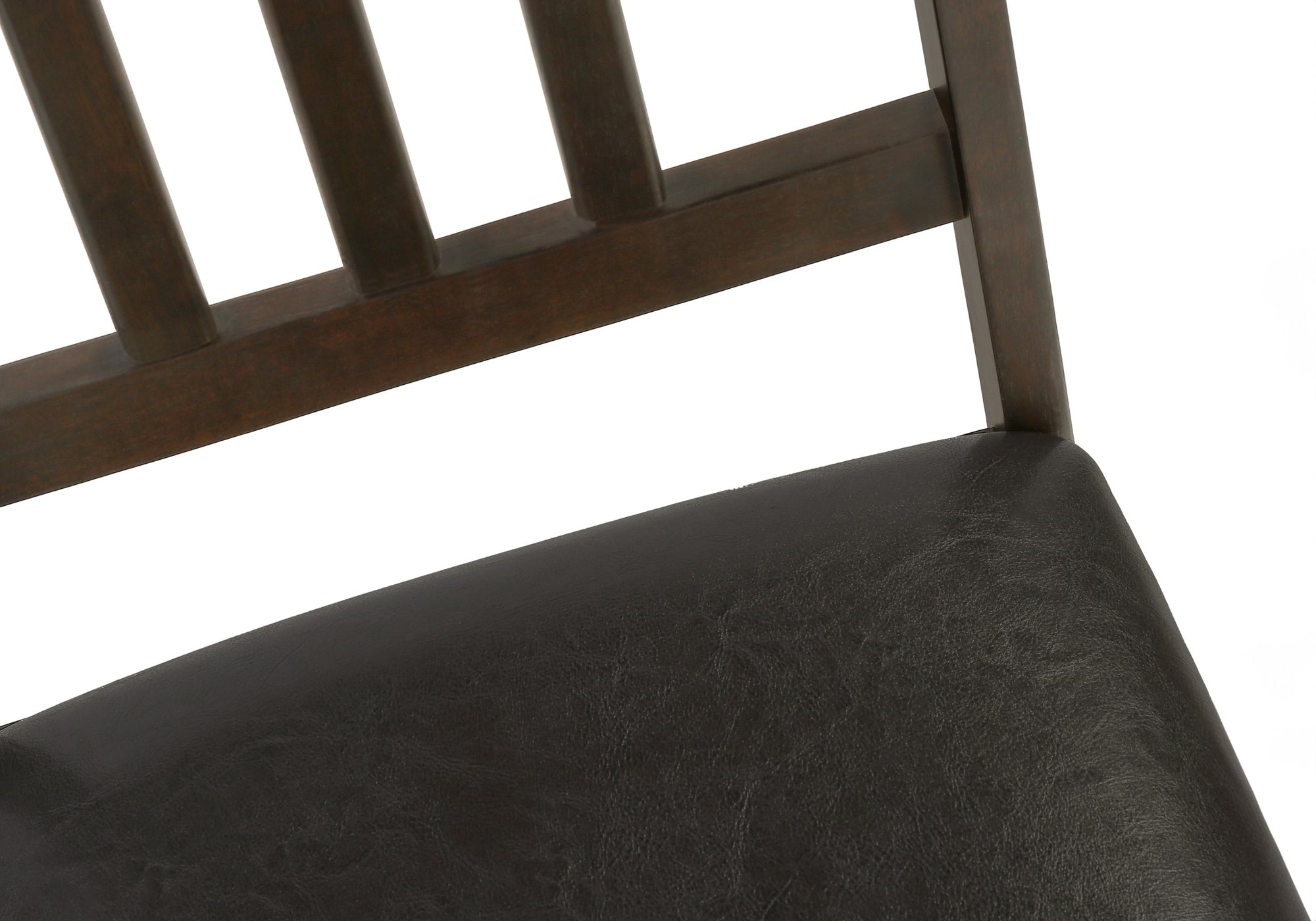 DINING CHAIR - 2PCS / 36"H ESPRESSO / DARK BROWN PU SEAT-Dining Chair-DECOROLALA