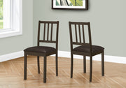 DINING CHAIR - 2PCS / 36"H ESPRESSO / DARK BROWN PU SEAT-Dining Chair-DECOROLALA