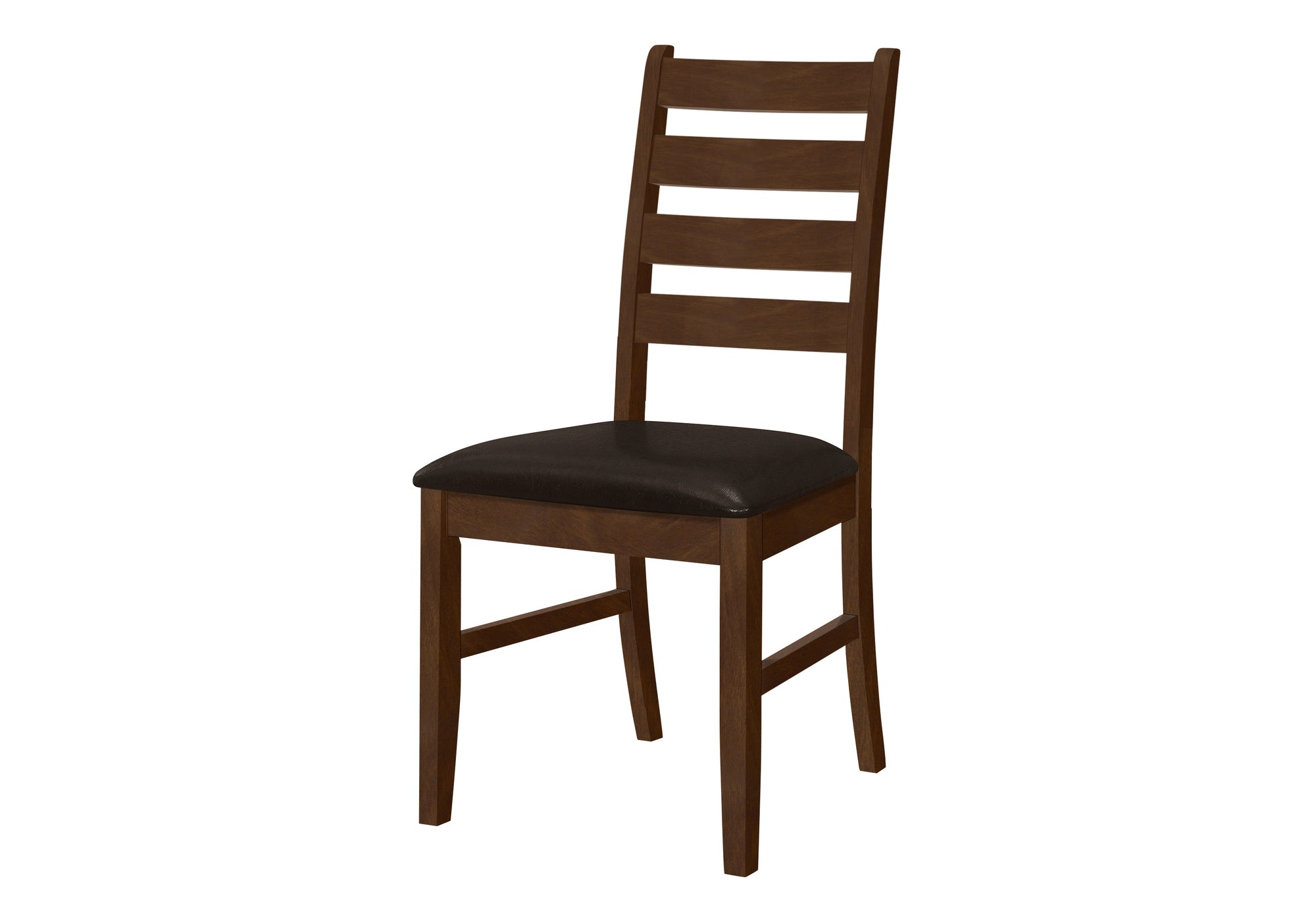 DINING CHAIR - 2PCS / 37"H BROWN / DARK BROWN PU SEAT-Dining Chair-DECOROLALA