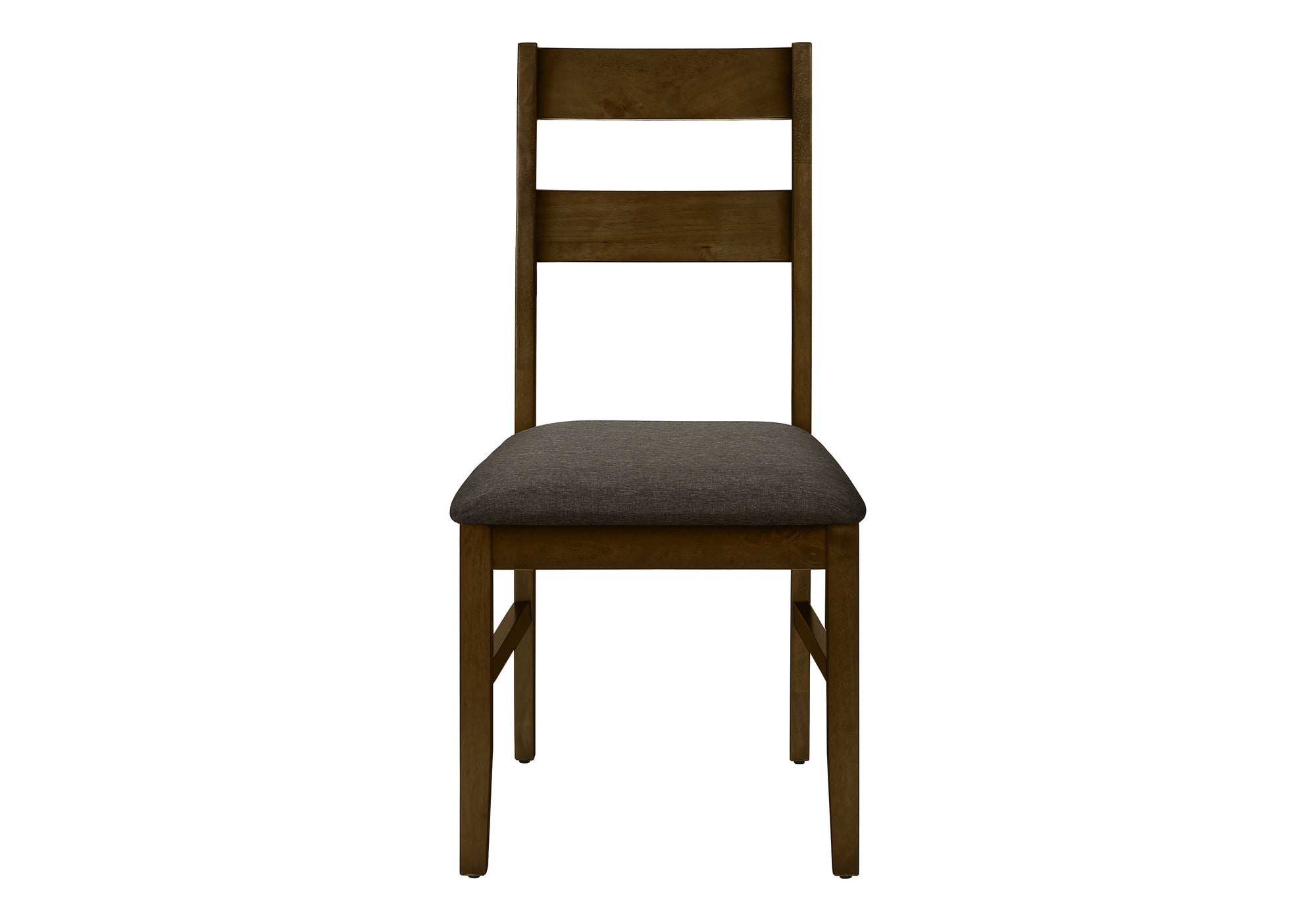 DINING CHAIR - 2PCS / 37"H BROWN WALNUT / BROWN FABRIC-Dining Chair-DECOROLALA