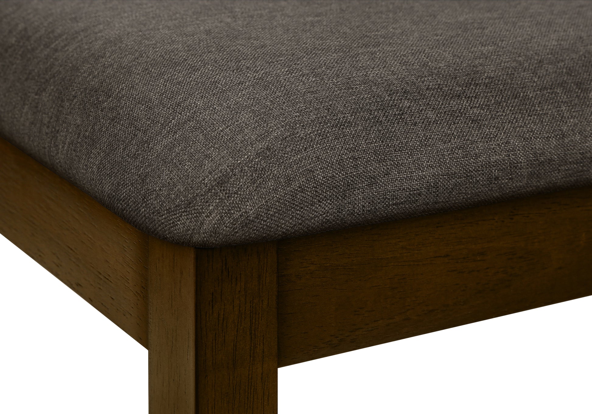 DINING CHAIR - 2PCS / 37"H BROWN WALNUT / BROWN FABRIC-Dining Chair-DECOROLALA