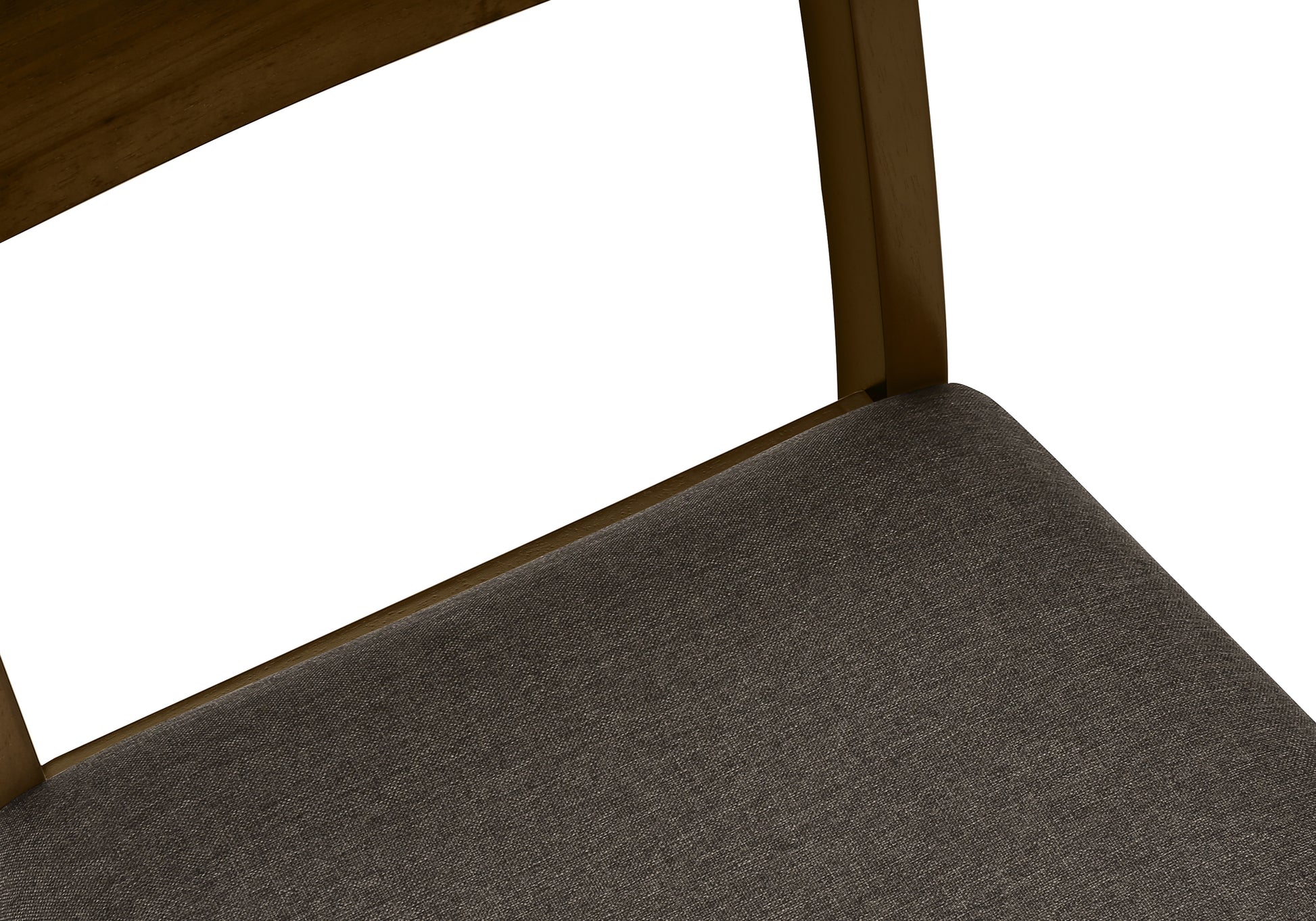 DINING CHAIR - 2PCS / 37"H BROWN WALNUT / BROWN FABRIC-Dining Chair-DECOROLALA