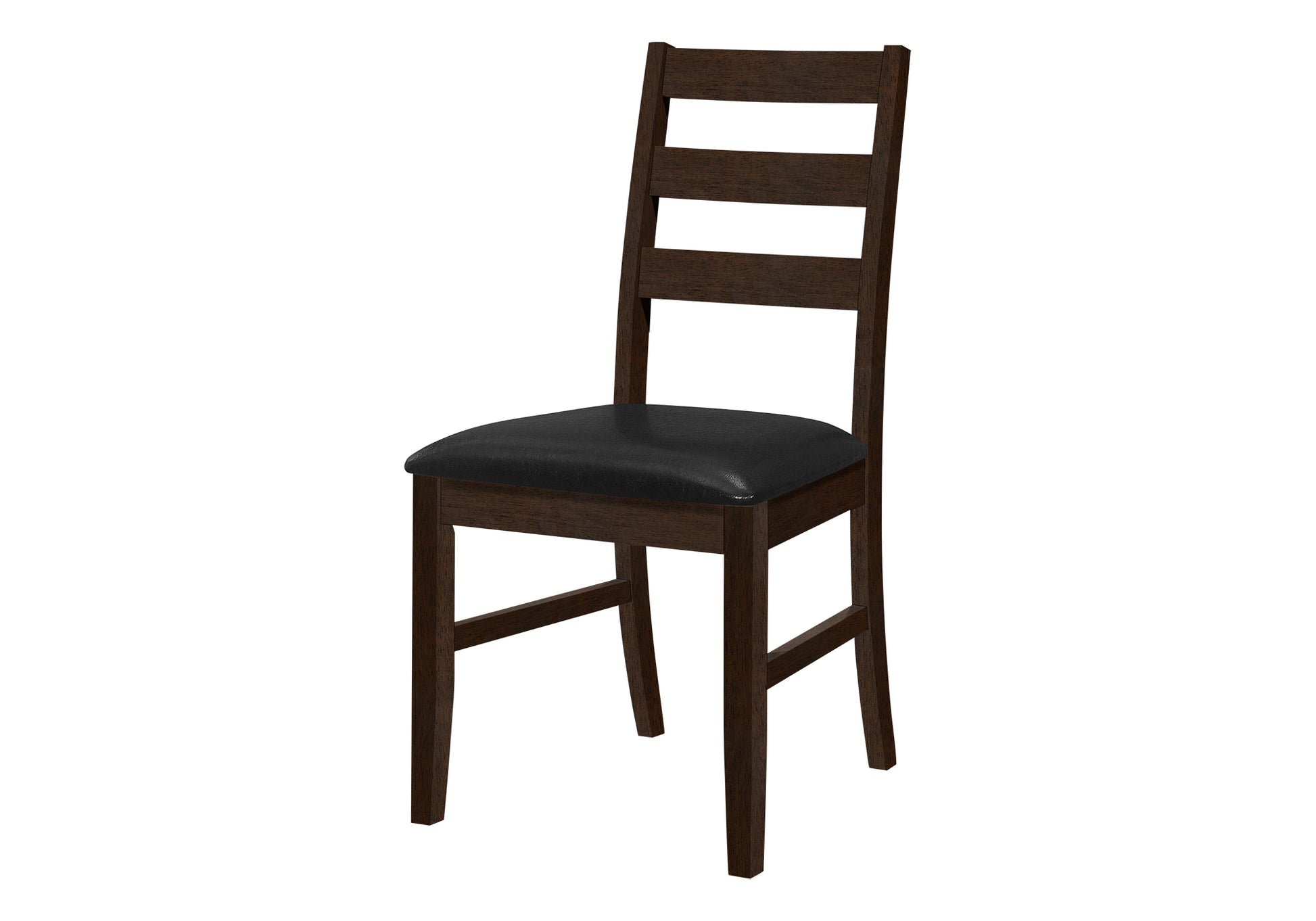 DINING CHAIR - 2PCS / 37"H ESPRESSO / BLACK PU SEAT-Dining Chair-DECOROLALA