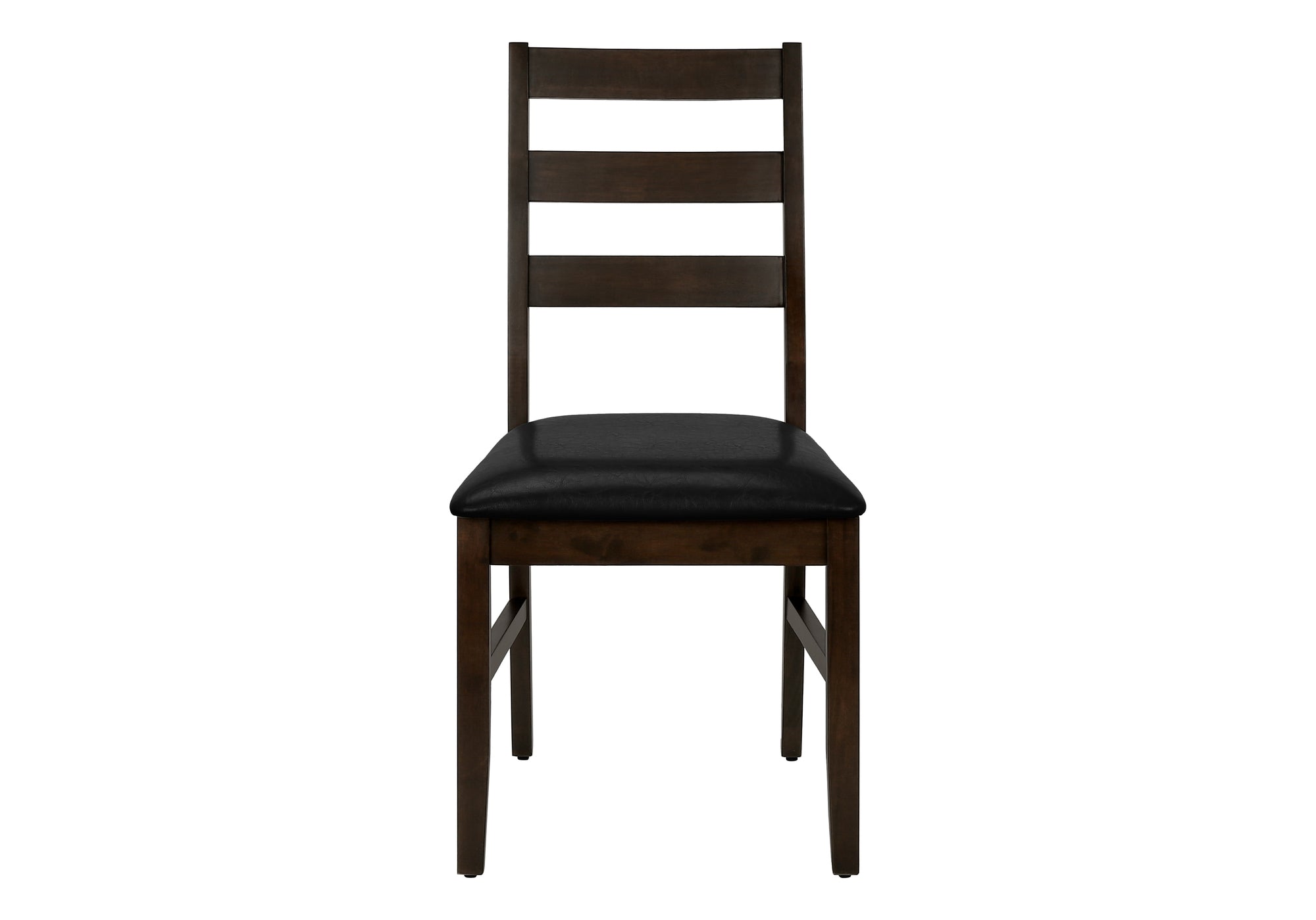 DINING CHAIR - 2PCS / 37"H ESPRESSO / BLACK PU SEAT-Dining Chair-DECOROLALA