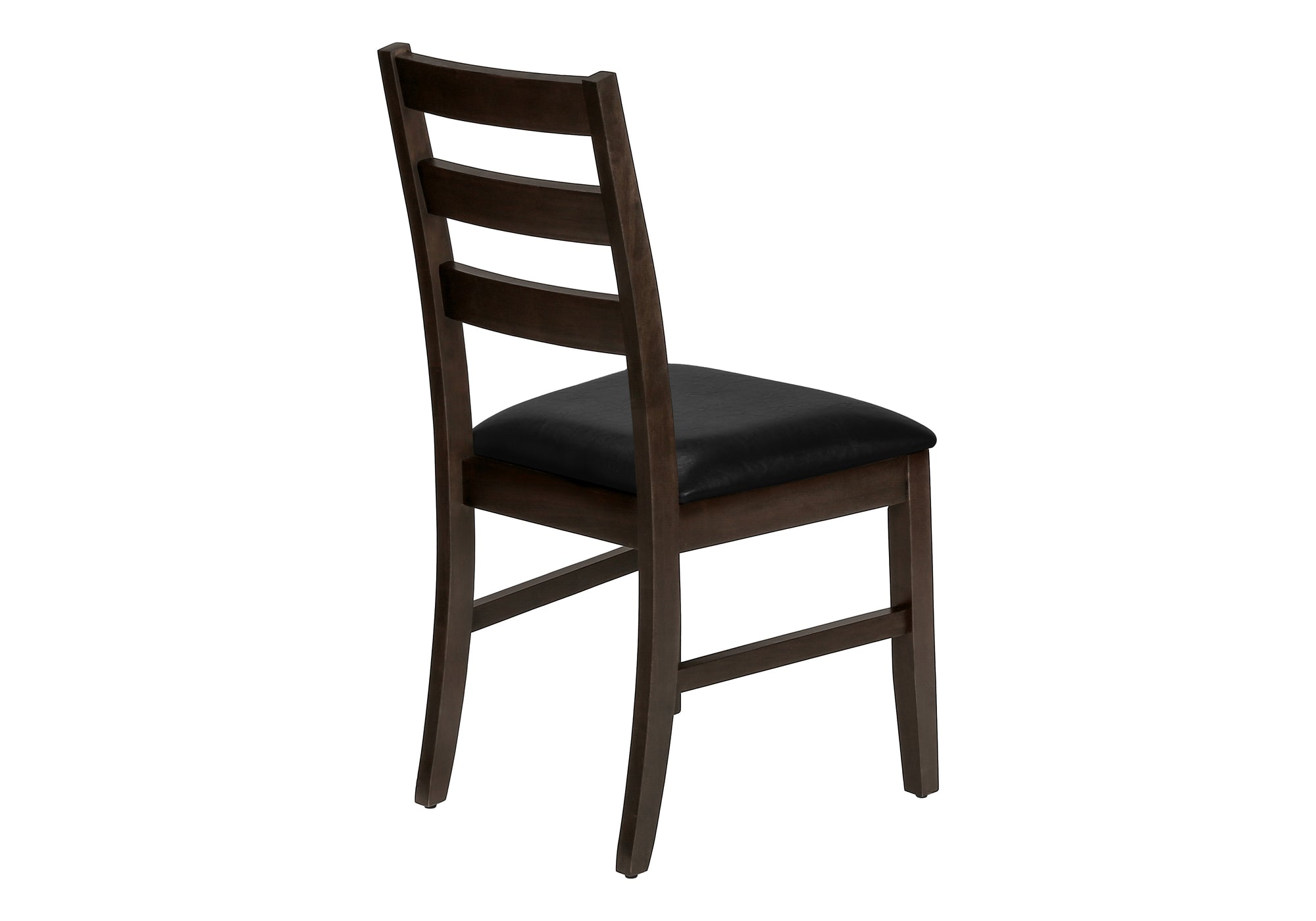 DINING CHAIR - 2PCS / 37"H ESPRESSO / BLACK PU SEAT-Dining Chair-DECOROLALA