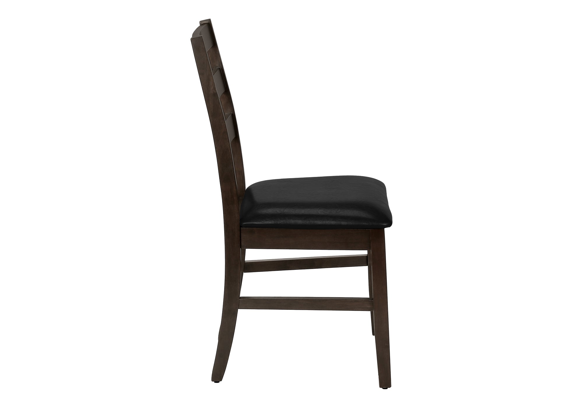 DINING CHAIR - 2PCS / 37"H ESPRESSO / BLACK PU SEAT-Dining Chair-DECOROLALA