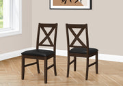 DINING CHAIR - 2PCS / 37"H ESPRESSO / BLACK PU SEAT-Dining Chair-DECOROLALA