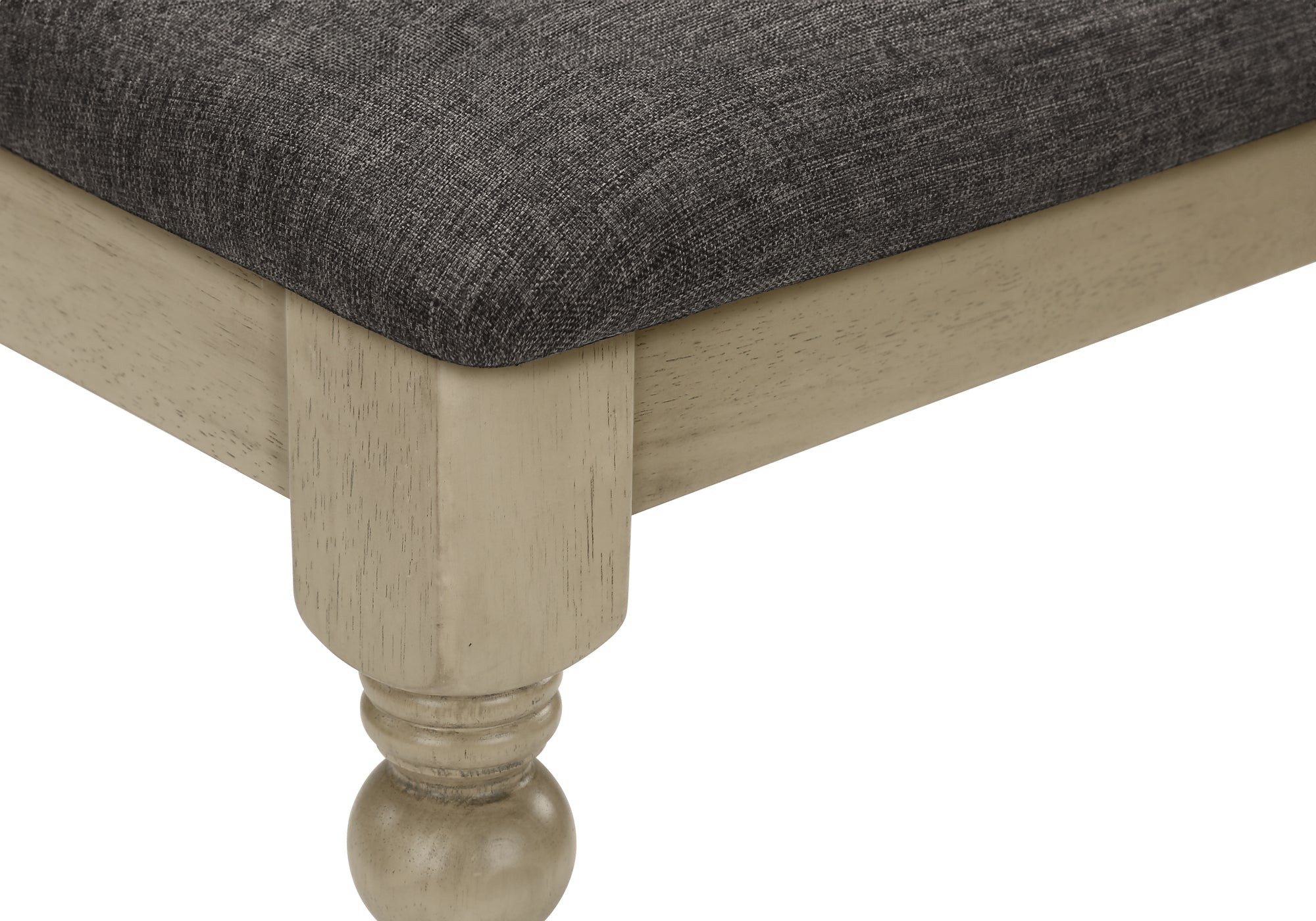 DINING CHAIR - 2PCS / 39"H ANTIQUE GREY / GREY FABRIC-Dining Chair-DECOROLALA