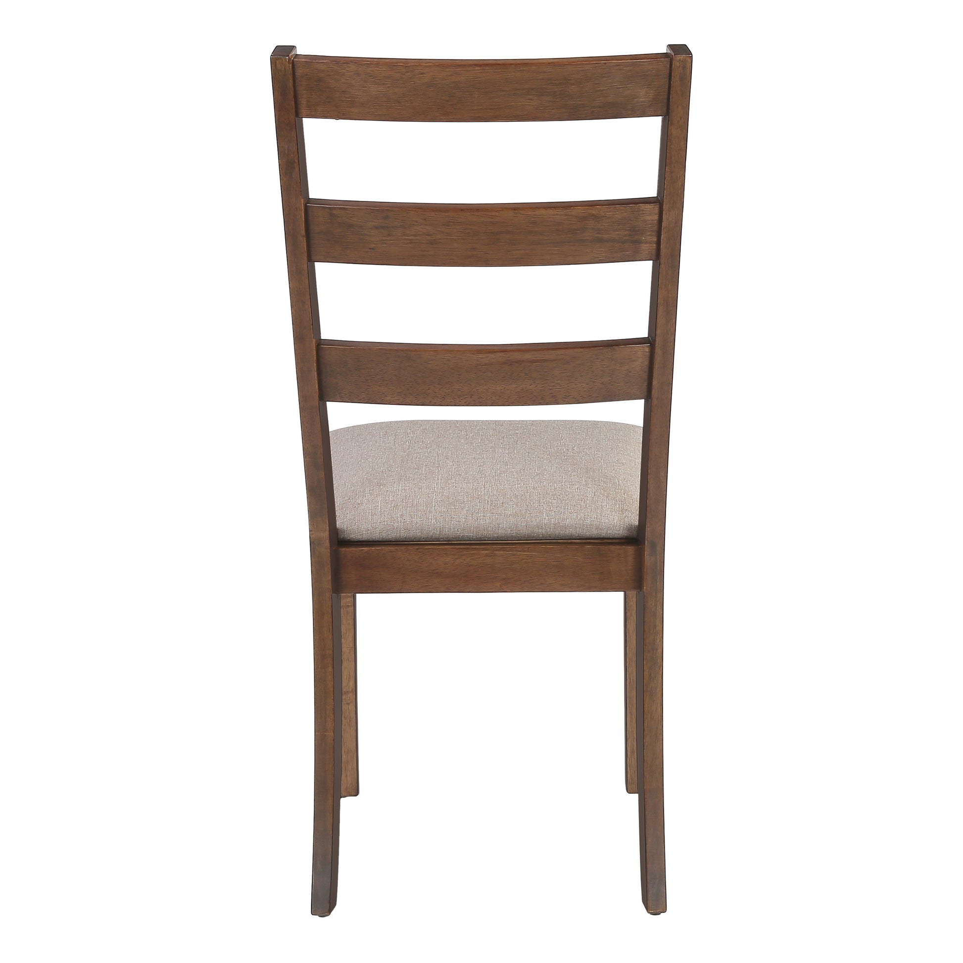 DINING CHAIR - 2PCS / 40"H BROWN WALNUT / BEIGE FABRIC-Dining Chair-DECOROLALA