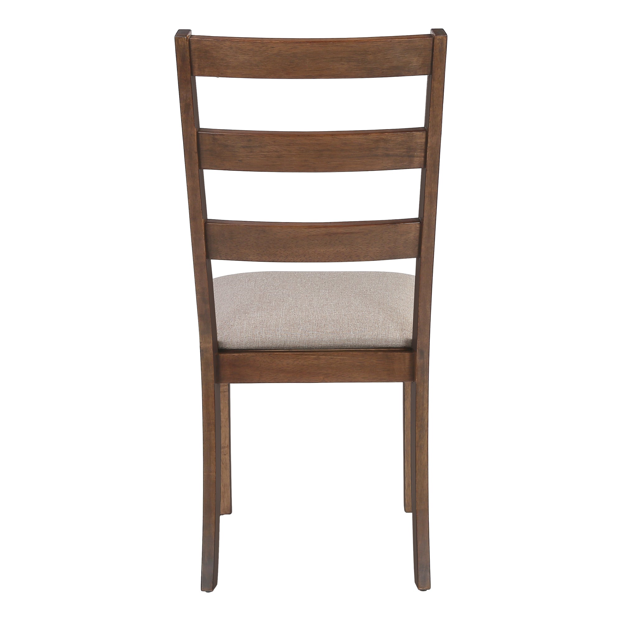 DINING CHAIR - 2PCS / 40"H BROWN WALNUT / BEIGE FABRIC-Dining Chair-DECOROLALA