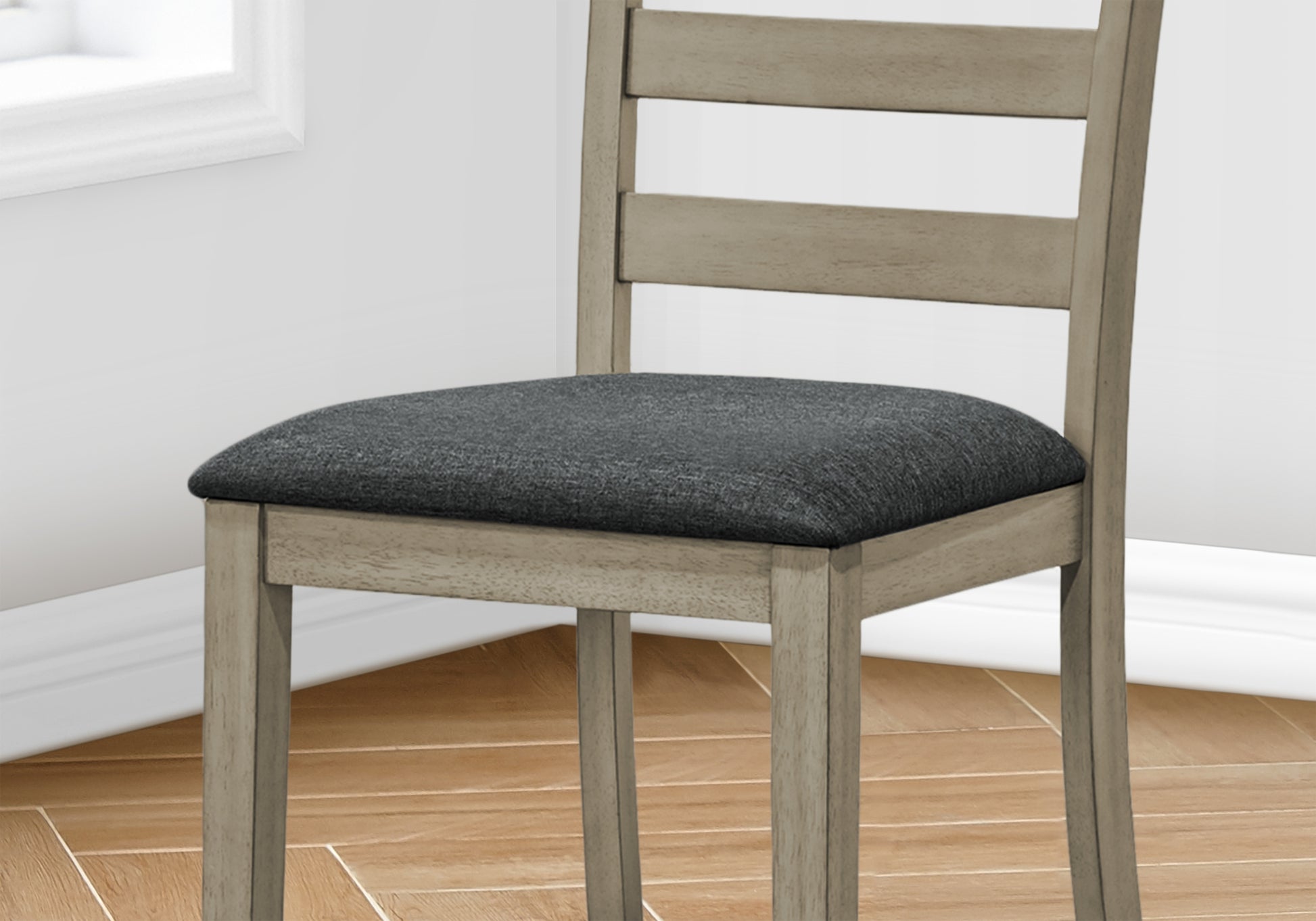 DINING CHAIR - 2PCS / 42"H ANTIQUE GREY COUNTER HEIGHT-Dining Chair-DECOROLALA