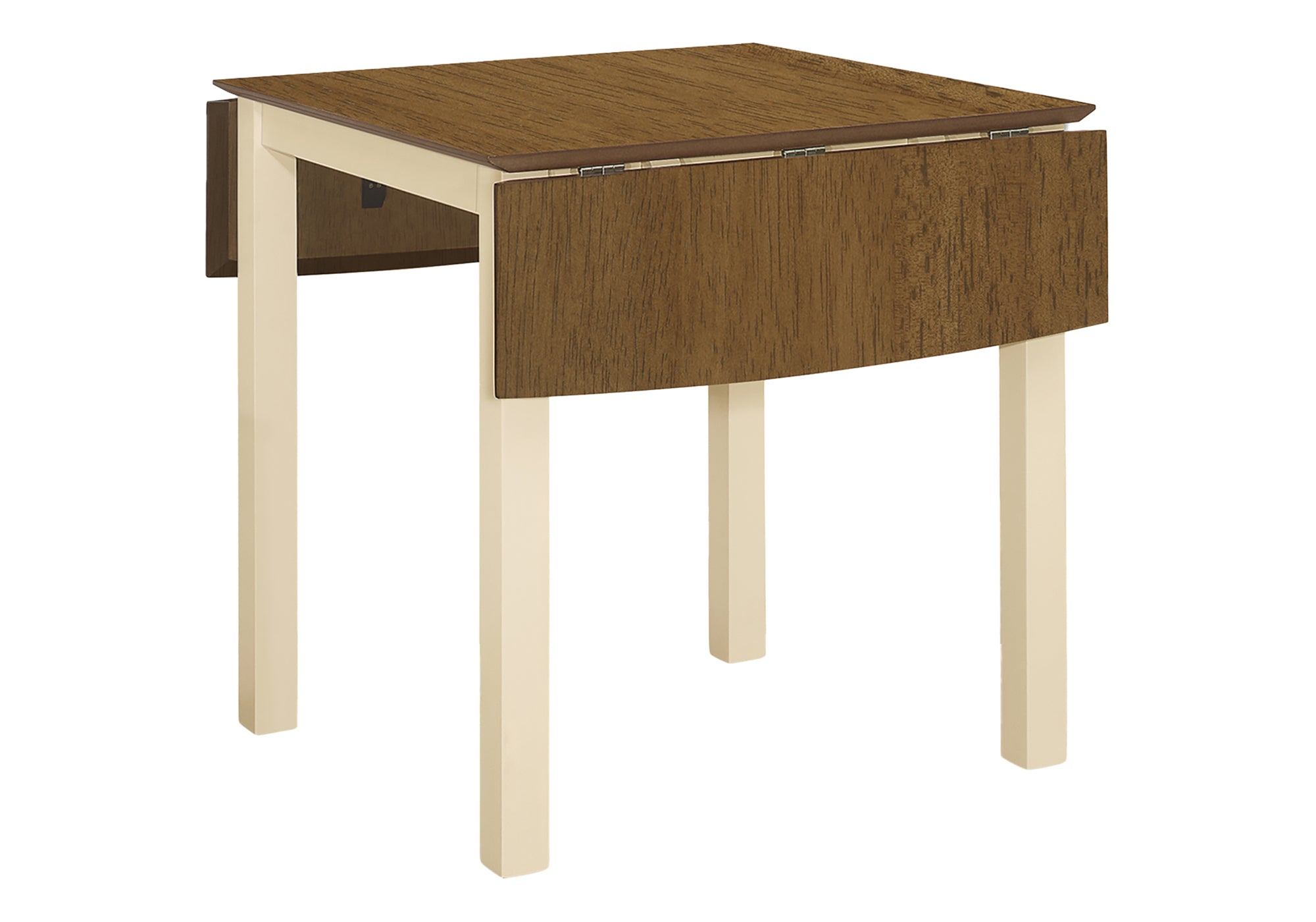 DINING TABLE - 30"X 48"/ CREAM / OAK TOP 9" DROP LEAF-Dining Table-DECOROLALA