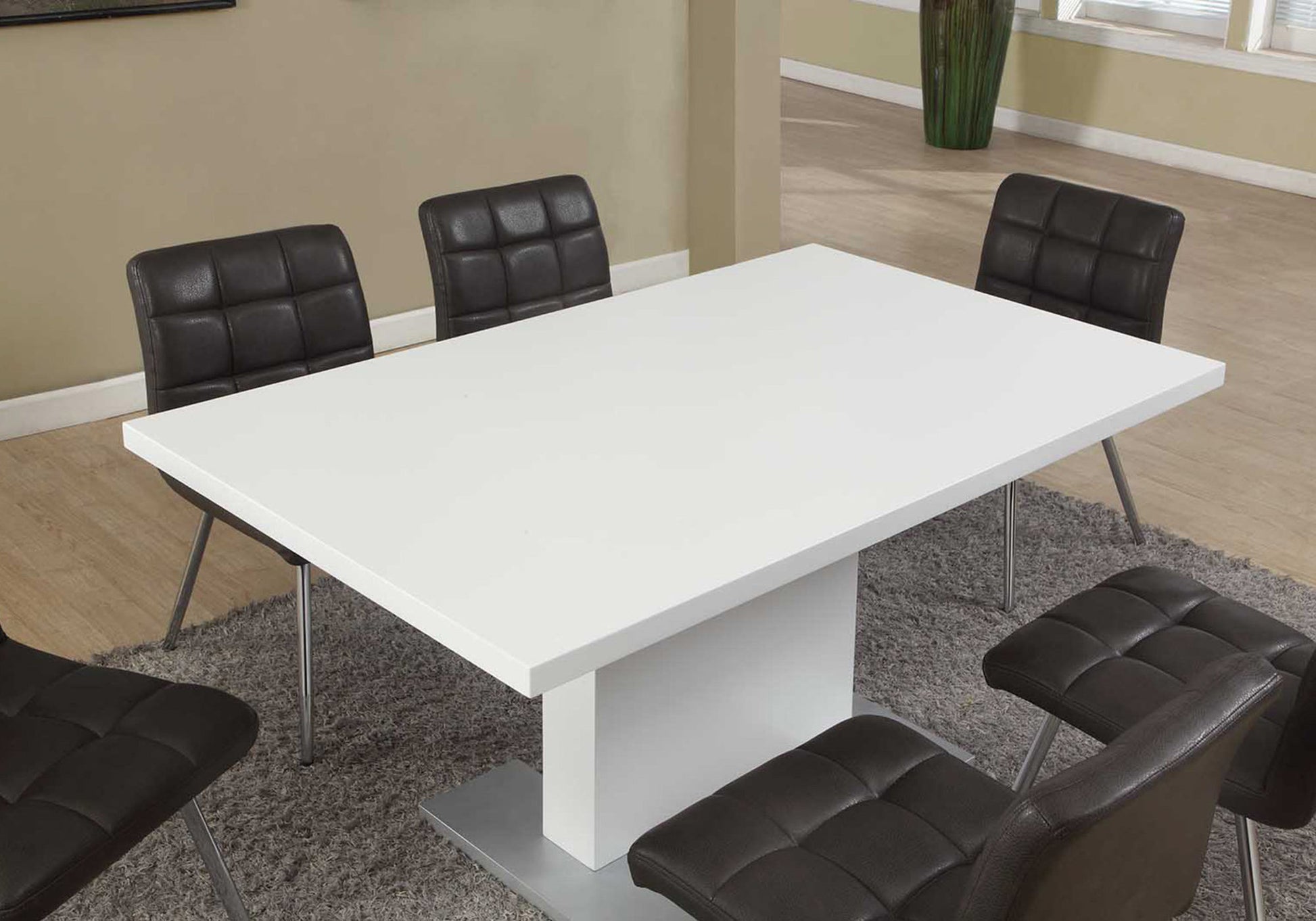 DINING TABLE - 35"X 60" / HIGH GLOSSY WHITE-Dining Table-DECOROLALA
