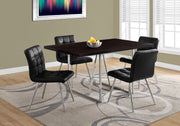 DINING TABLE - 36"X 60" / ESPRESSO / CHROME METAL-Dining Table-DECOROLALA
