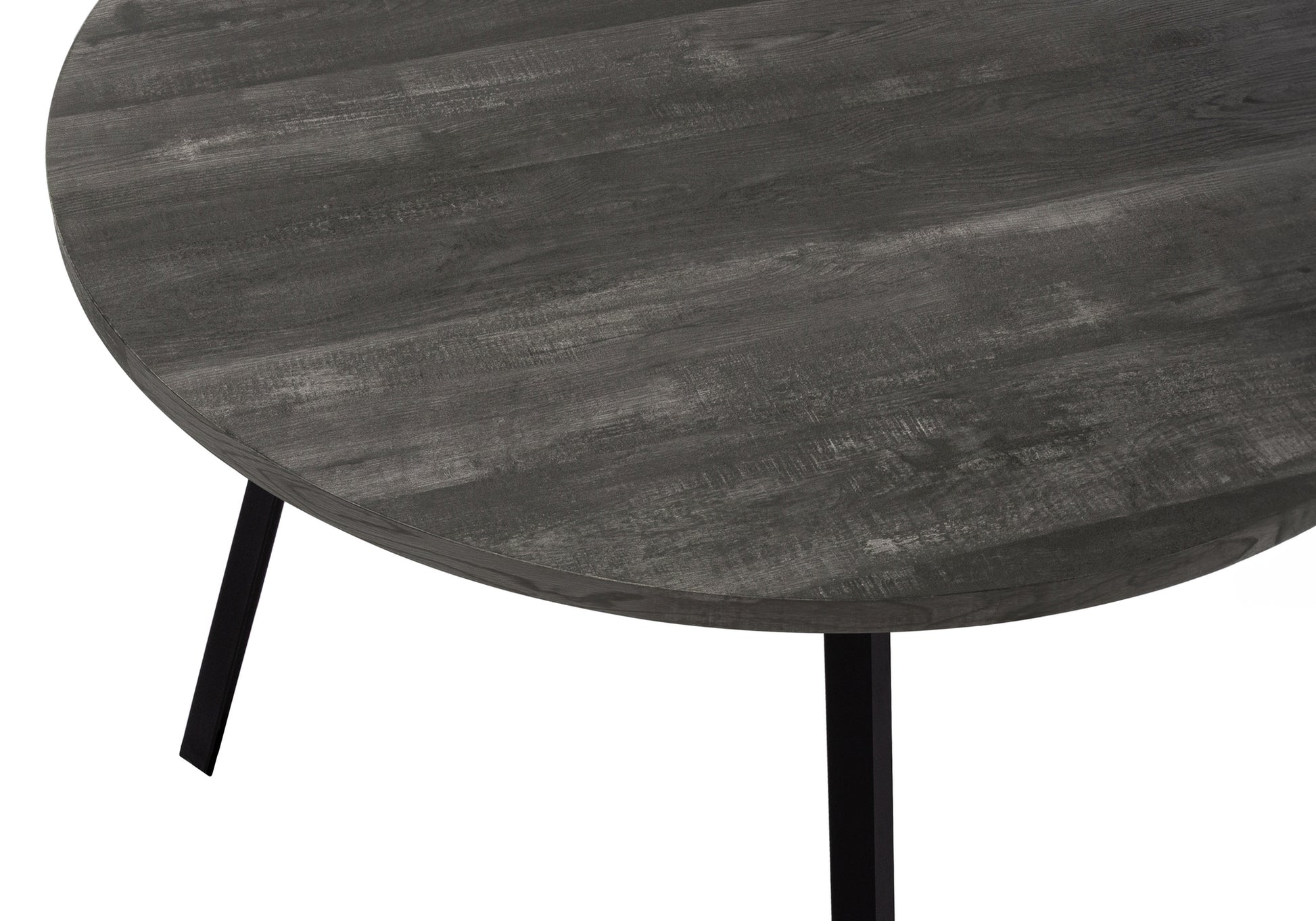 DINING TABLE - 48"D / BLACK RECLAIMED WOOD / BLACK METAL-Dining Table-DECOROLALA