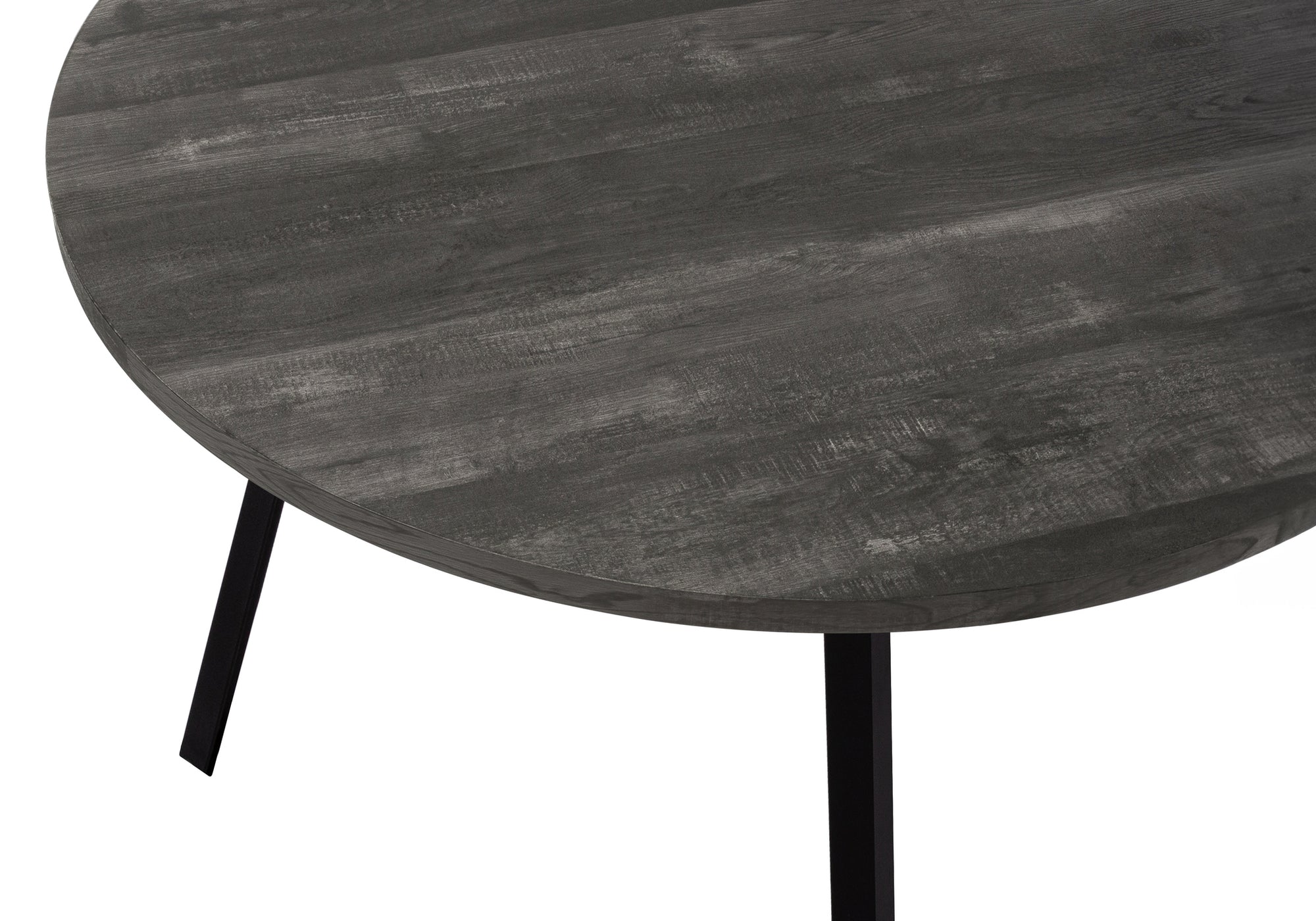 DINING TABLE - 48"D / BLACK RECLAIMED WOOD / BLACK METAL-Dining Table-DECOROLALA