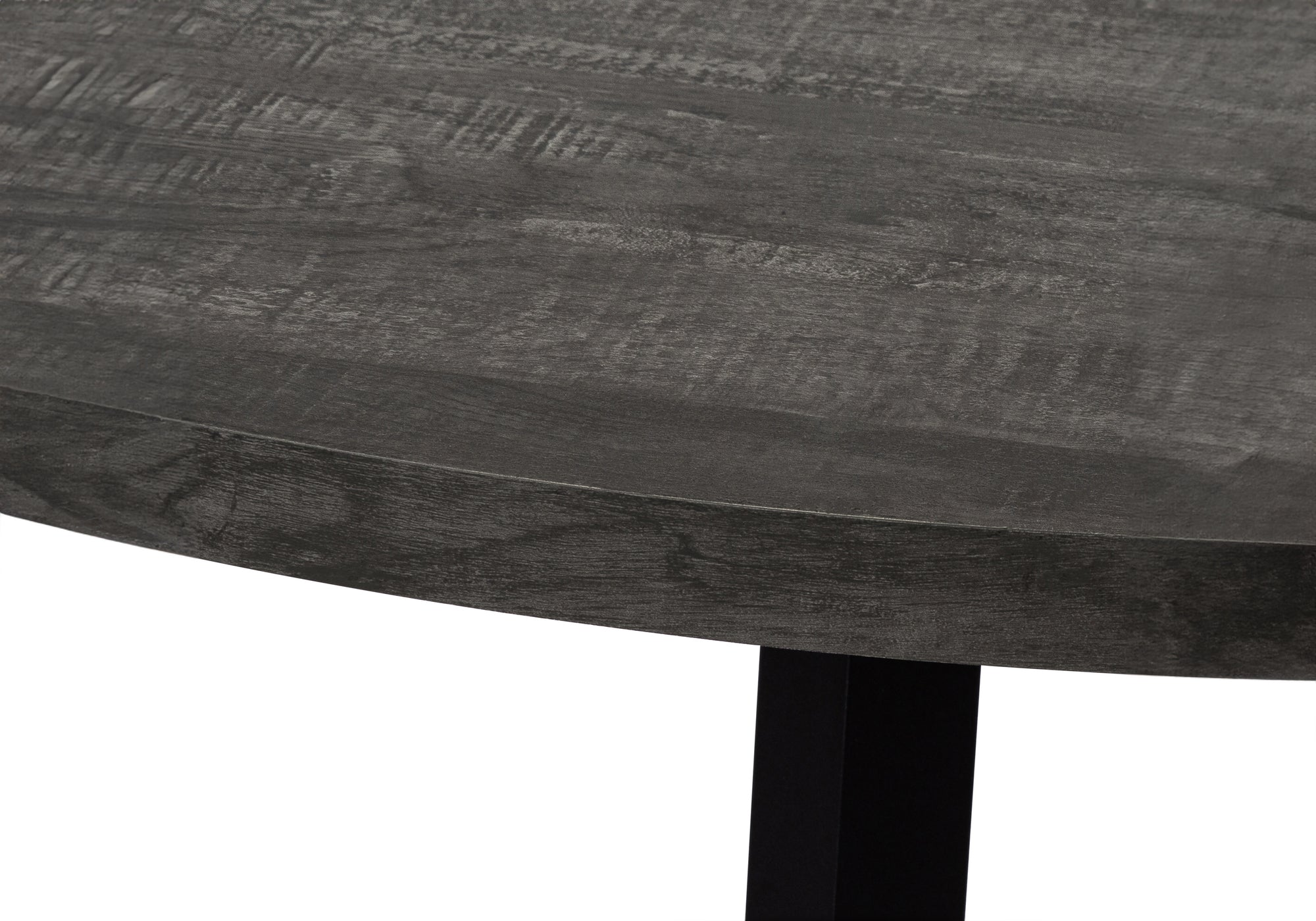 DINING TABLE - 48"D / BLACK RECLAIMED WOOD / BLACK METAL-Dining Table-DECOROLALA