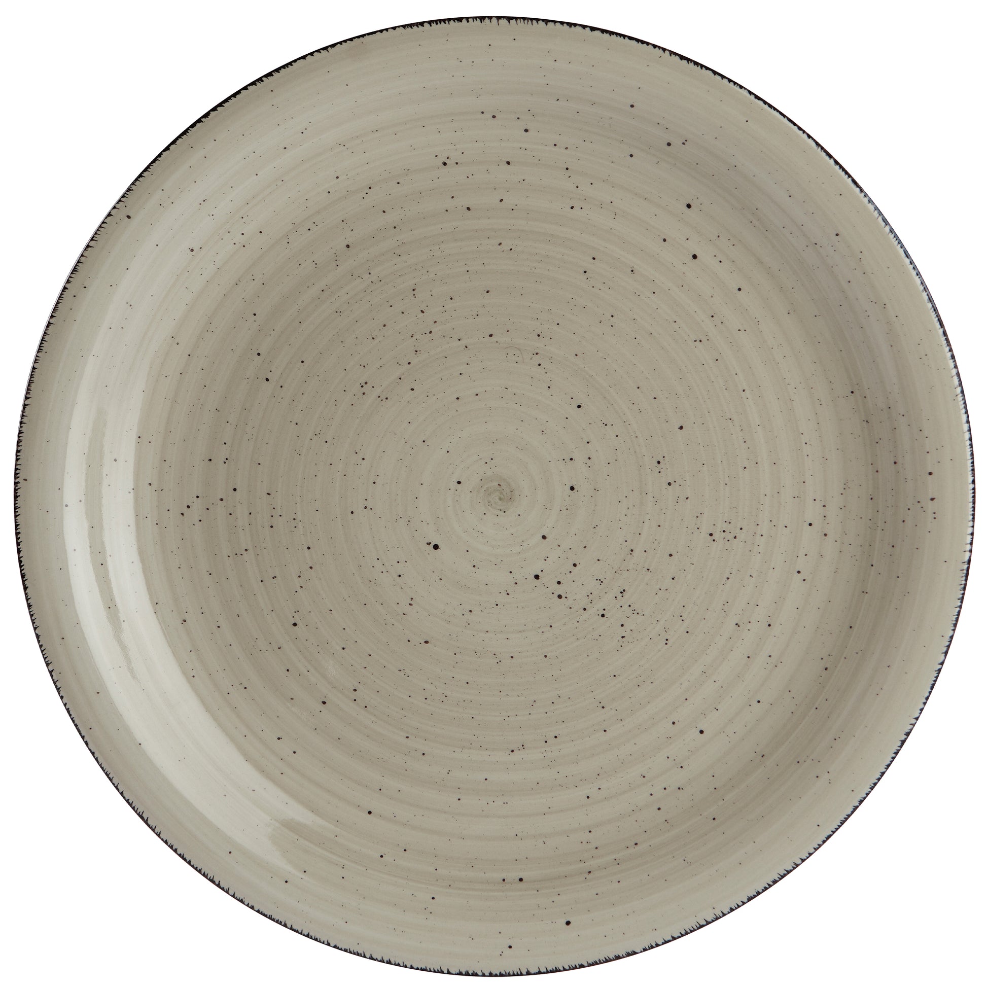 DINNERSET 12PC Speckle Rim Stoneware Madrid - Bone-Dinnerware-DECOROLALA
