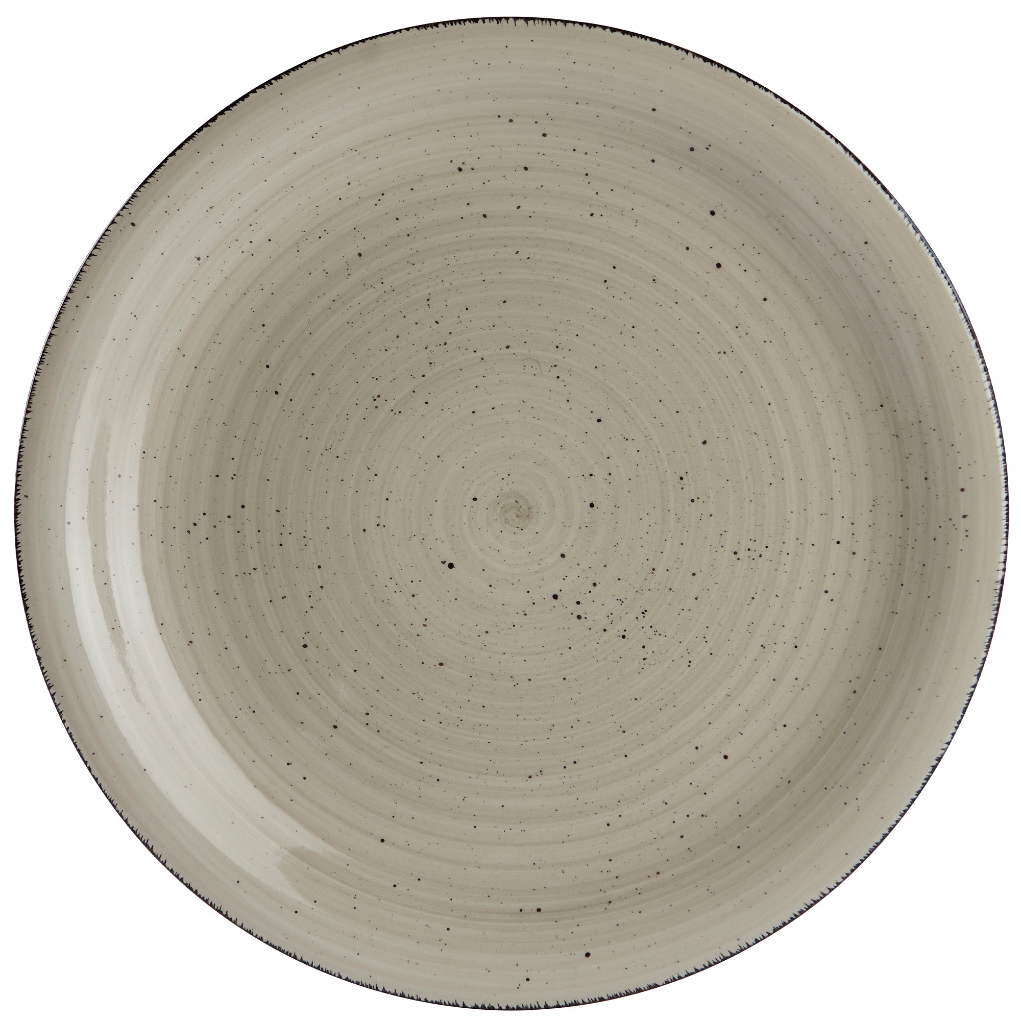 DINNERSET 12PC Speckle Rim Stoneware Madrid - Bone-Dinnerware-DECOROLALA