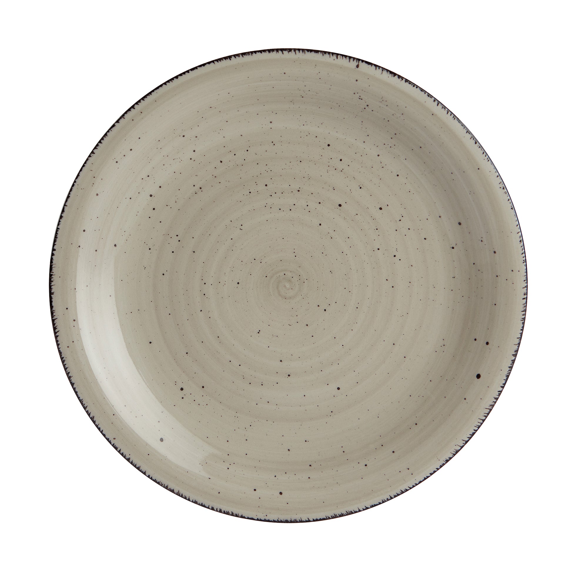 DINNERSET 12PC Speckle Rim Stoneware Madrid - Bone-Dinnerware-DECOROLALA