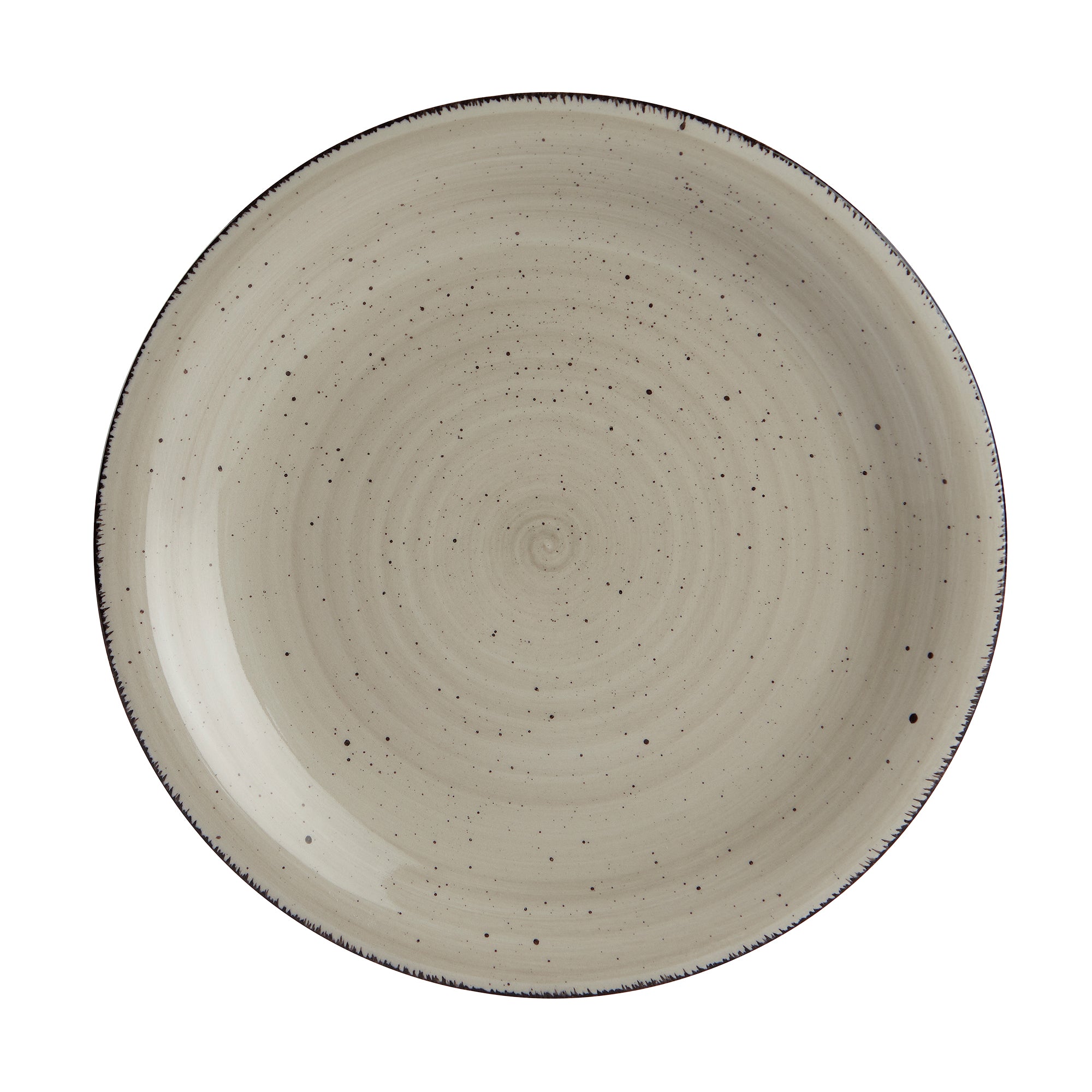 DINNERSET 12PC Speckle Rim Stoneware Madrid - Bone-Dinnerware-DECOROLALA