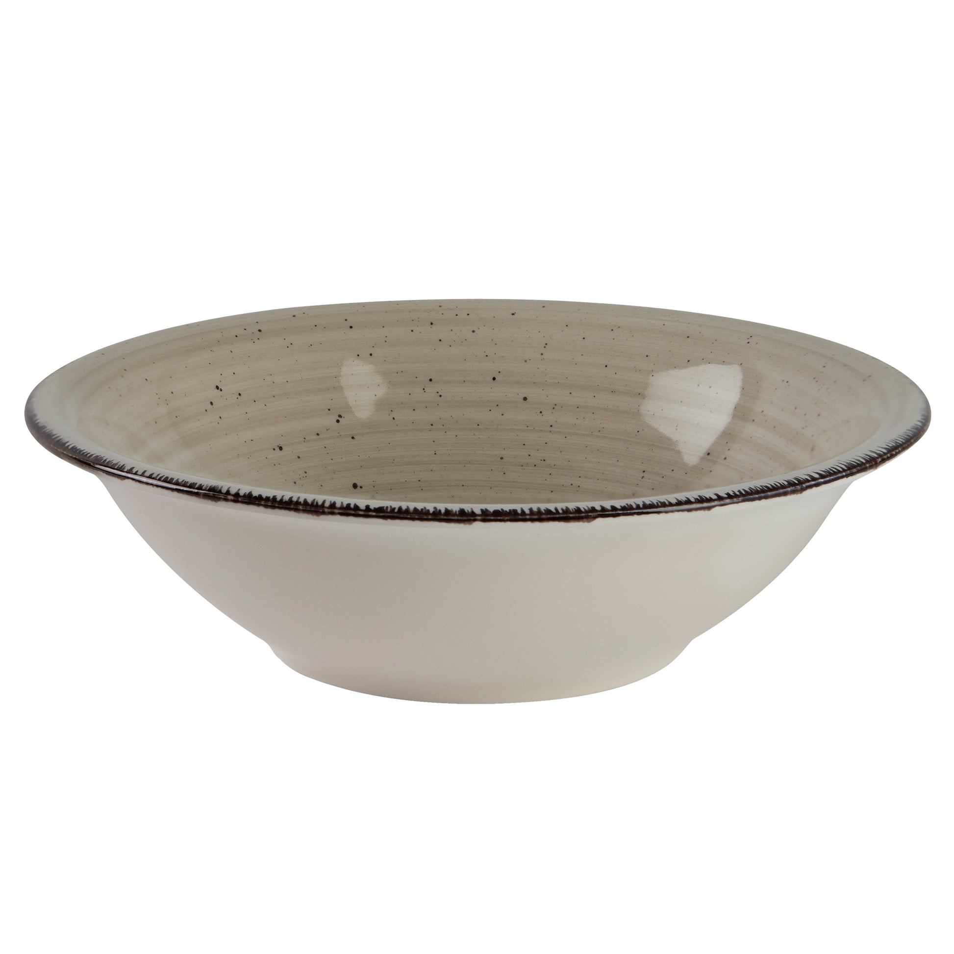 DINNERSET 12PC Speckle Rim Stoneware Madrid - Bone-Dinnerware-DECOROLALA
