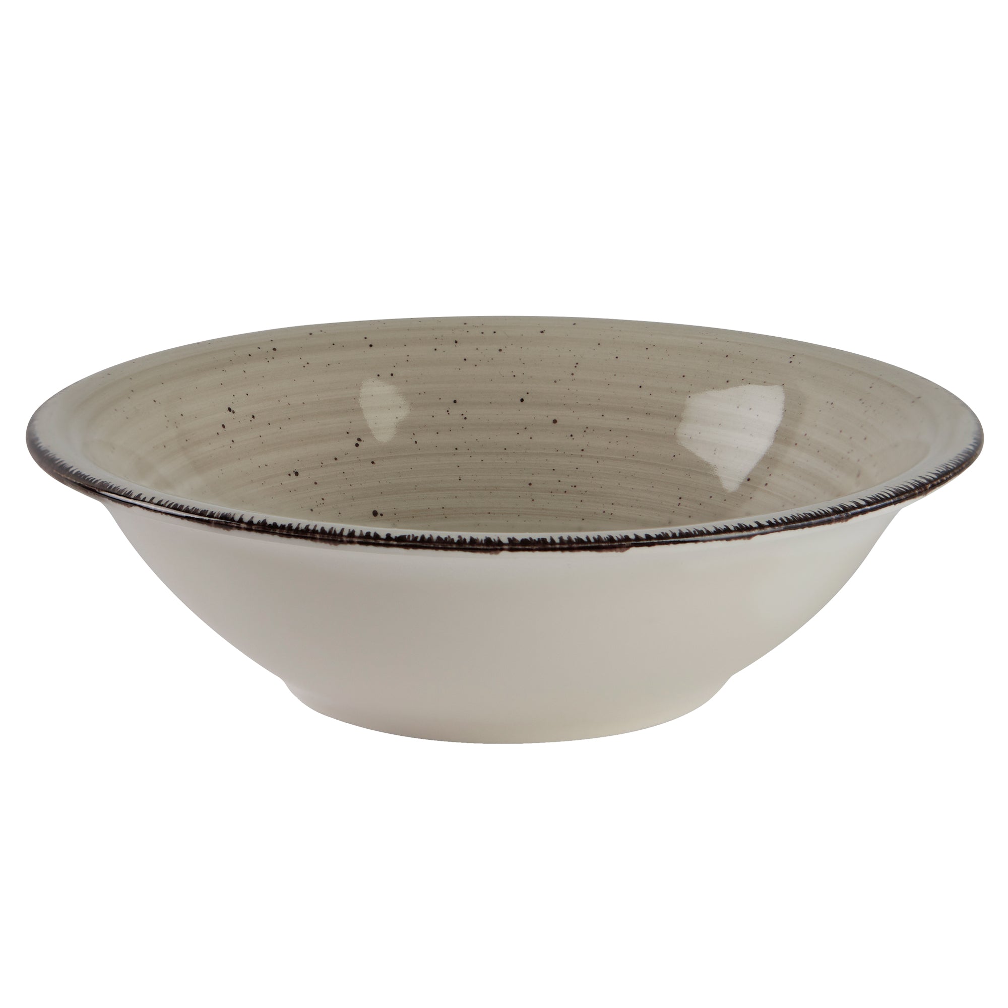 DINNERSET 12PC Speckle Rim Stoneware Madrid - Bone-Dinnerware-DECOROLALA